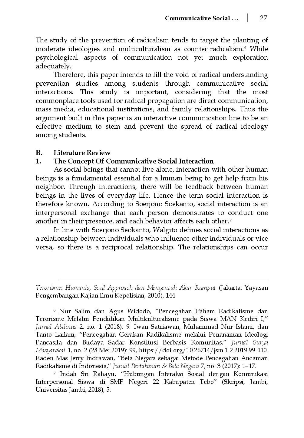 juris Communicative Social Interactions As An Effort To Prevent Radical Islam In Students