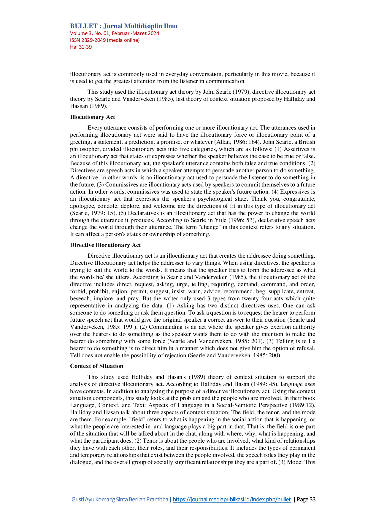 JURIS Asking Commanding And Telling In Over The Moon Movie A Study Of Directive Illocutionary Act