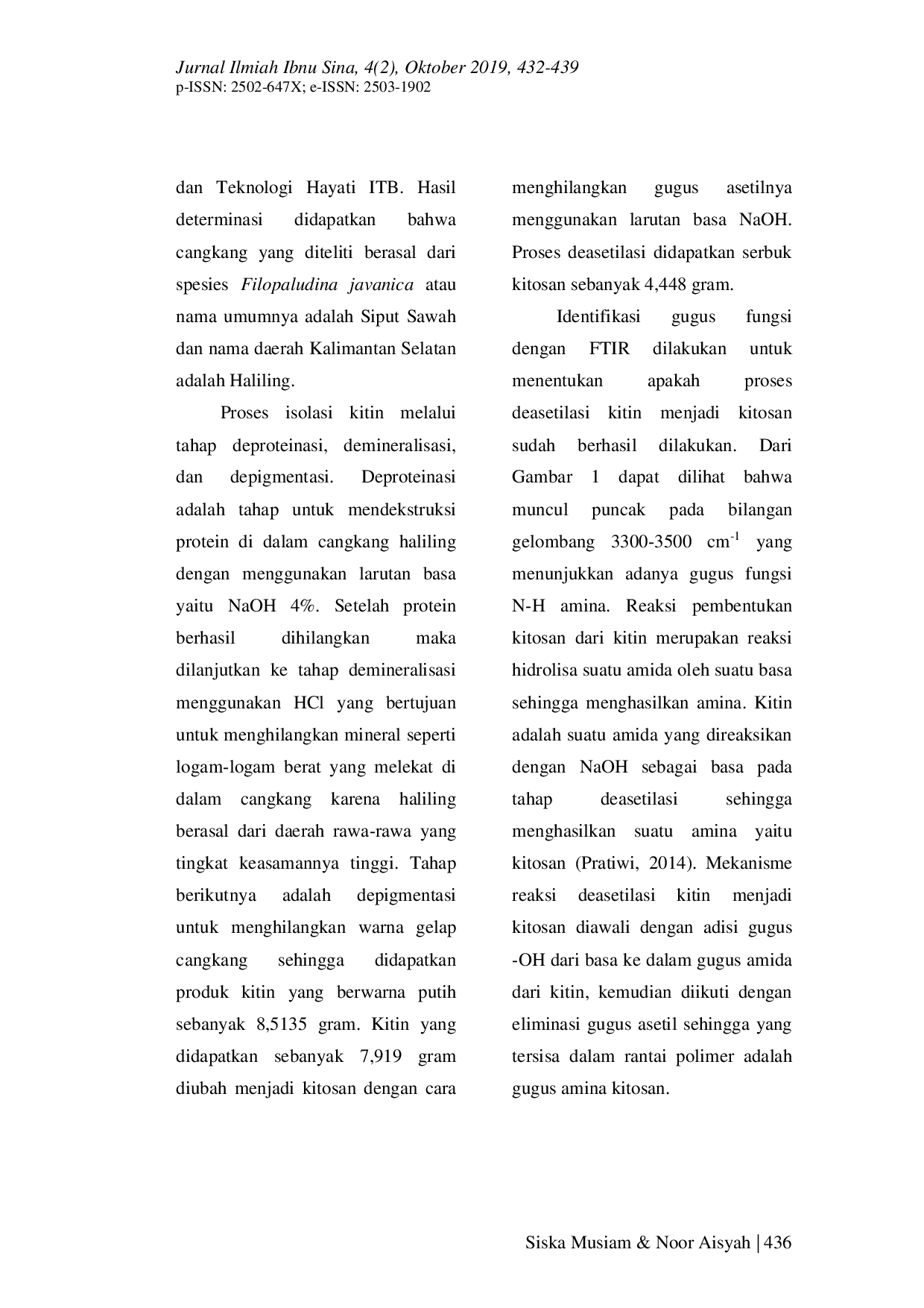 JURIS SINTESIS NANOKITOSAN DARI LIMBAH CANGKANG HALILING Filopaludina javanica KALIMANTAN SELATAN