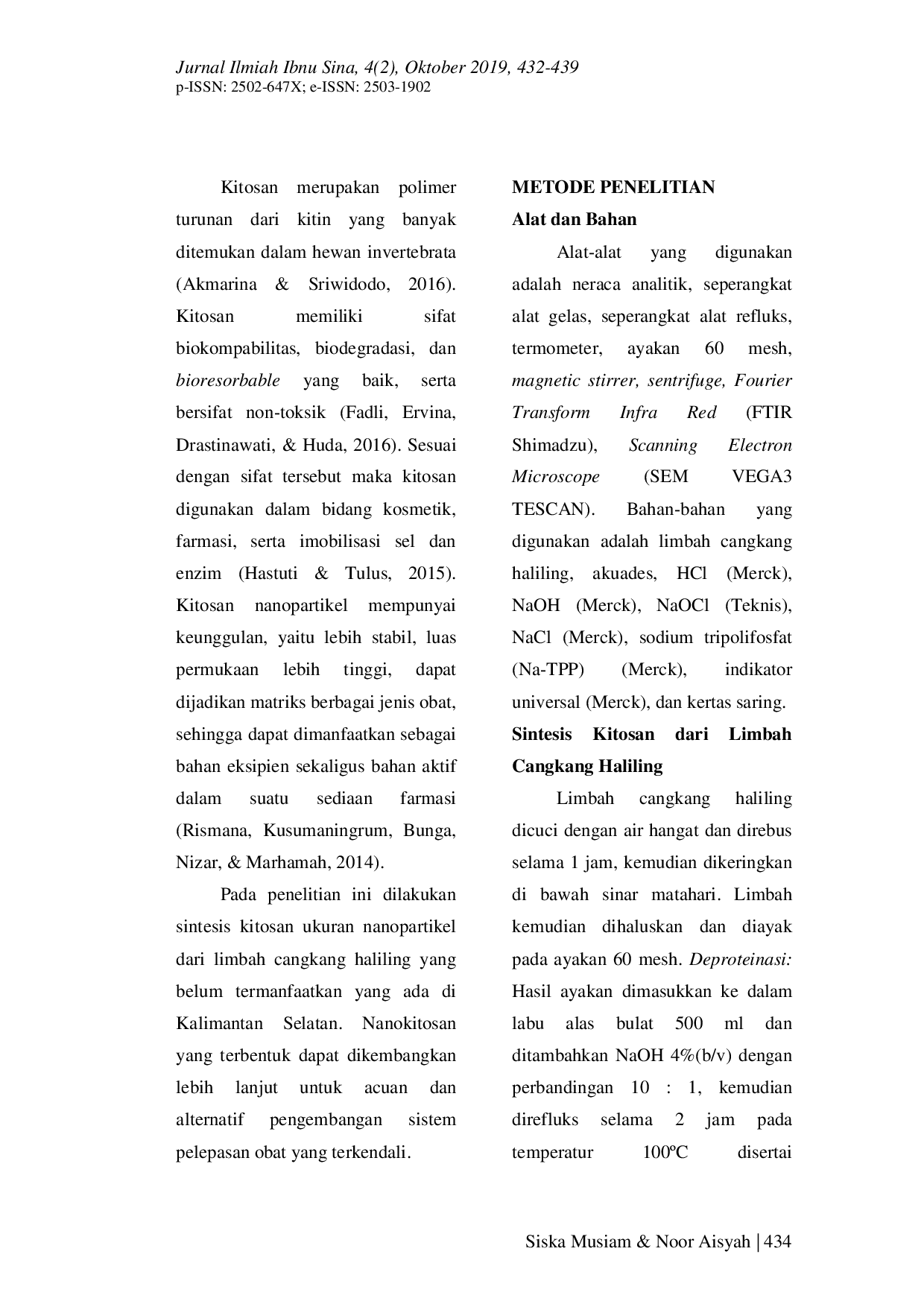 JURIS SINTESIS NANOKITOSAN DARI LIMBAH CANGKANG HALILING Filopaludina javanica KALIMANTAN SELATAN