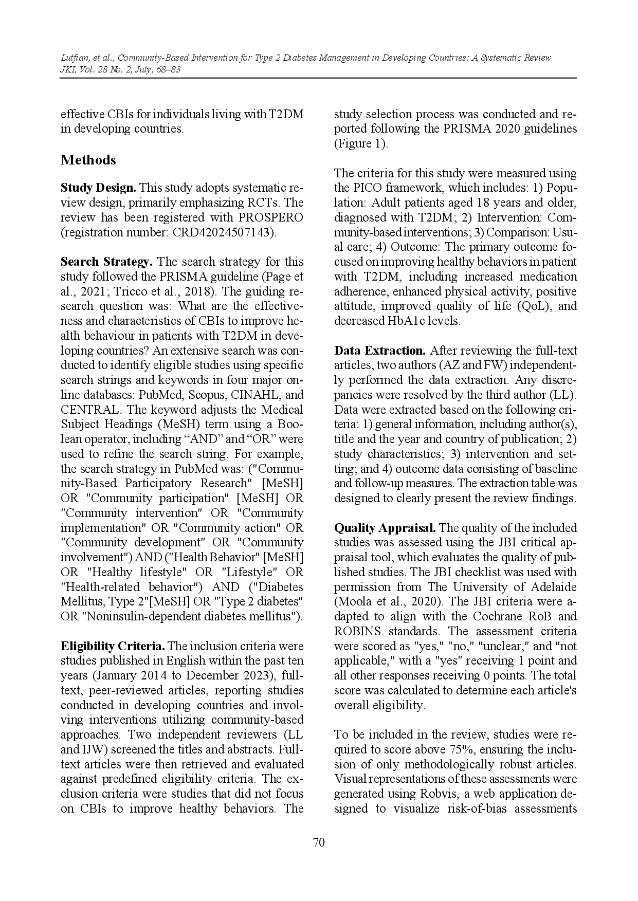 juris Community Based Intervention for Type 2 Diabetes Management in Developing Countries A Systematic Review
