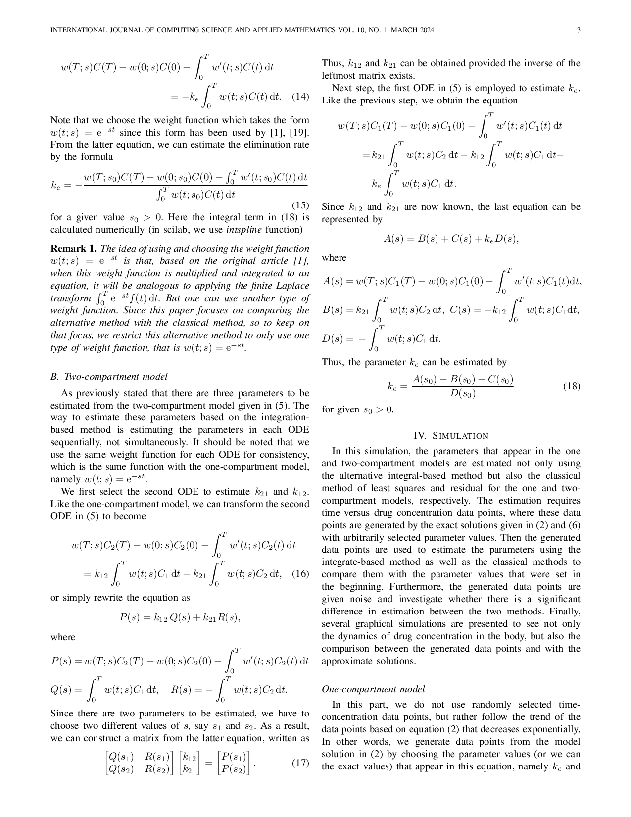 JURIS Integration Based Method as an Alternative Way to Estimate Parameters in the IV Bolus Compartment Model