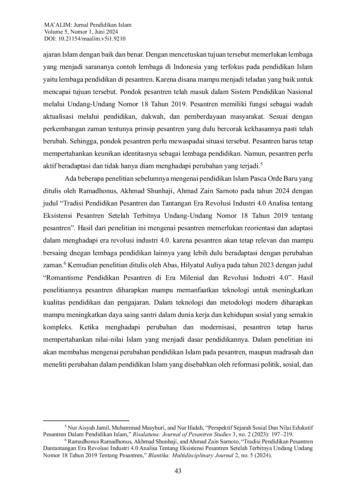 JURIS Sejarah Pendidikan di Indonesia Pasca Orde Baru dan Tantangannya Menghadapi Era Disrupsi