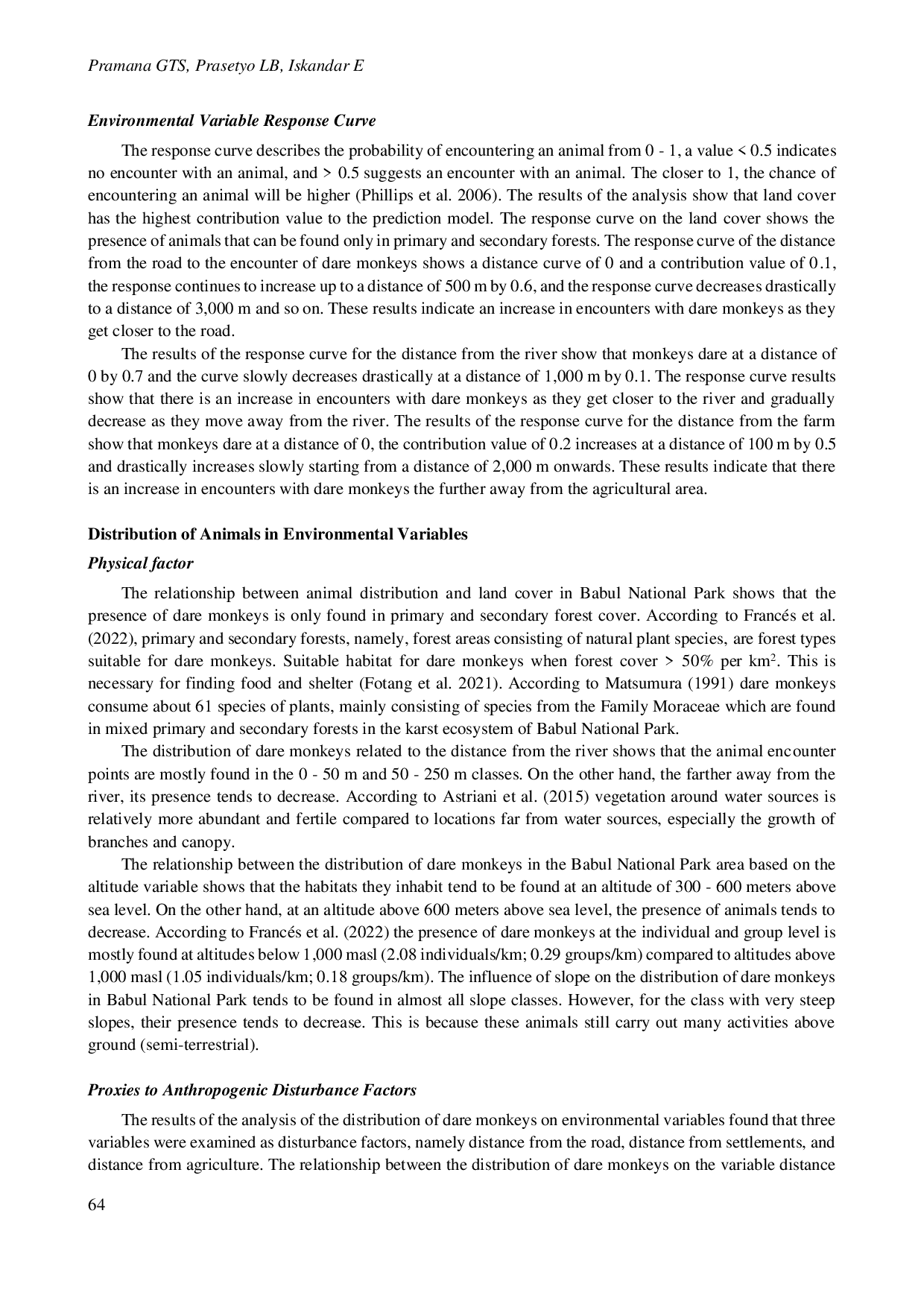 juris Modeling The Habitat Suitability of Dare Monkey Macaca maura Hr Schinz 1825 in Bantimurung Bulusaraung National Park South Sulawesi