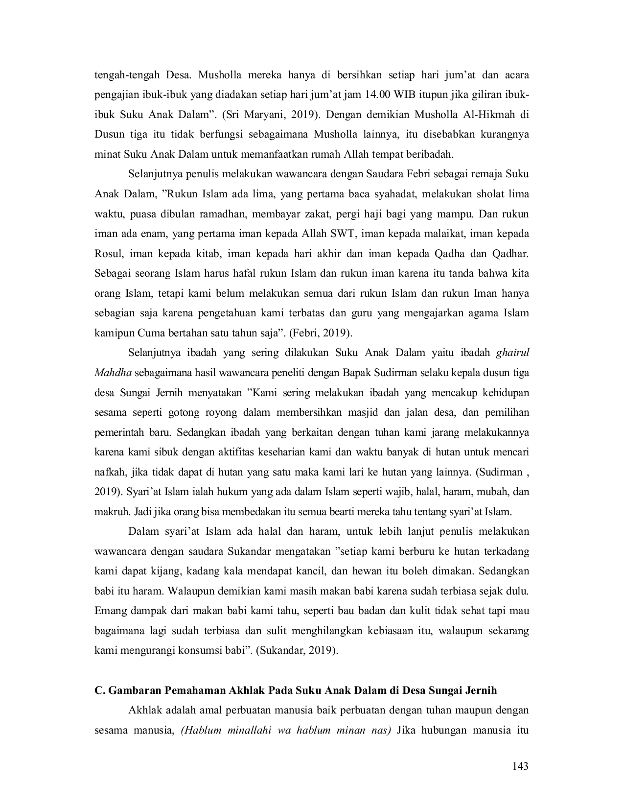 JURIS Pemahaman Agama Islam Pada Suku Anak Dalam