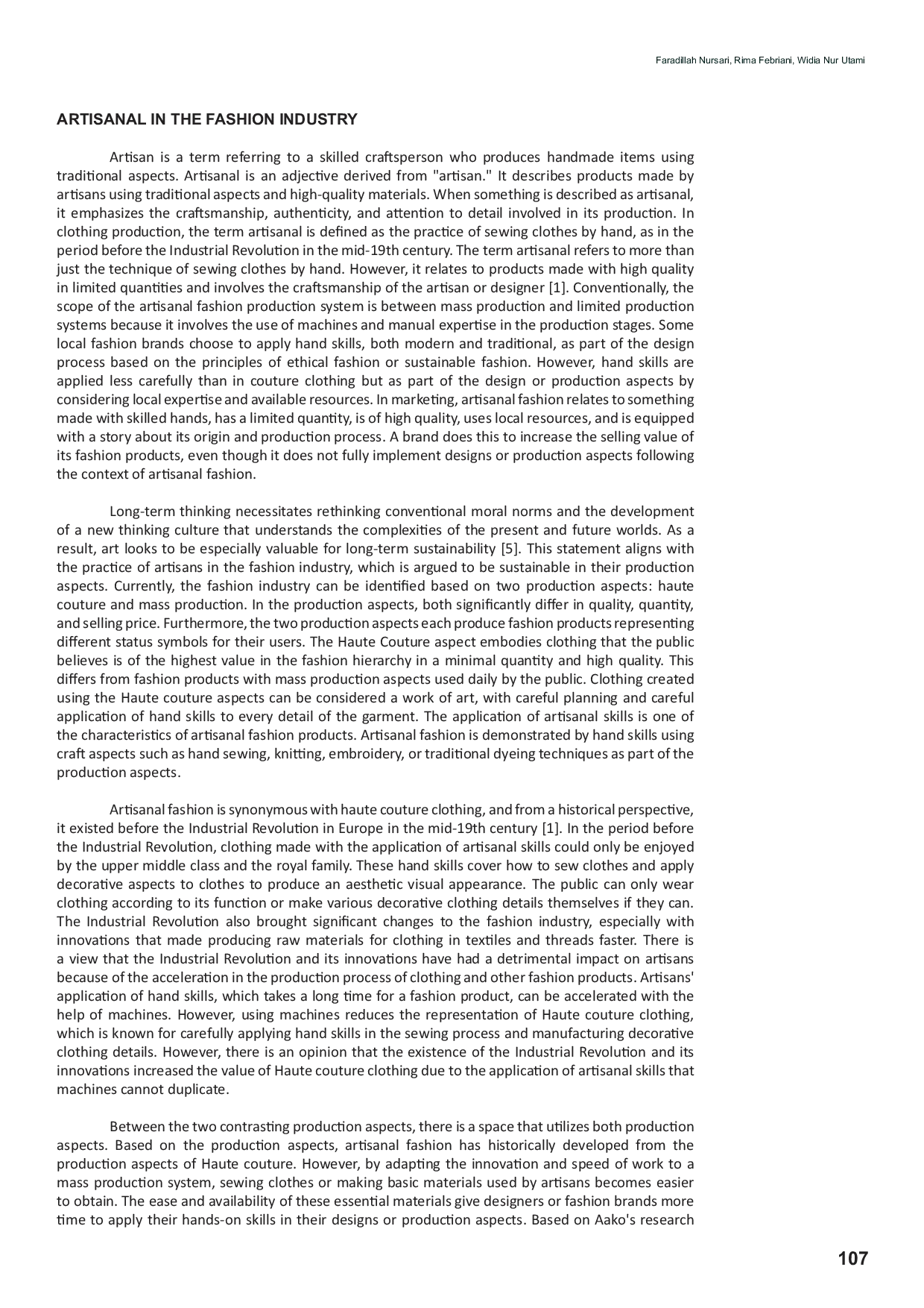 JURIS Exploring Indonesia s Artisanal Fashion Potential A Case Study of Meraki Studios