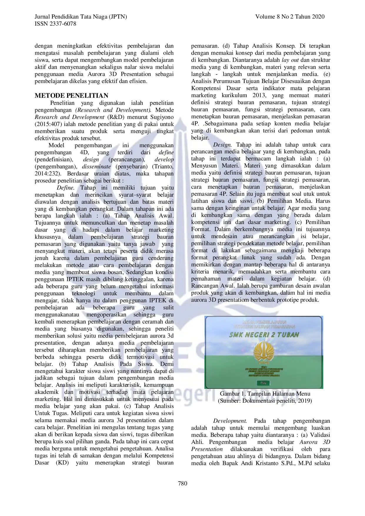 JURIS Pengembangan Media Pembelajaran Berbasis Aurora 3D Presentation Pada Mata Pelajaran Marketing Kelas X Bisnis Daring Dan Pemasaran Di Smk Negeri 2 Tuban