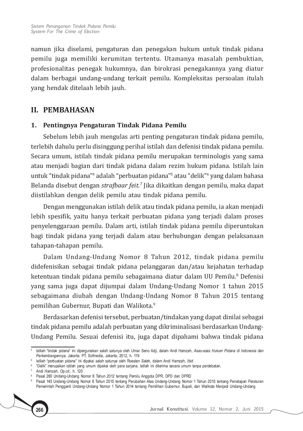 JURIS Sistem Penanganan Tindak Pidana Pemilu