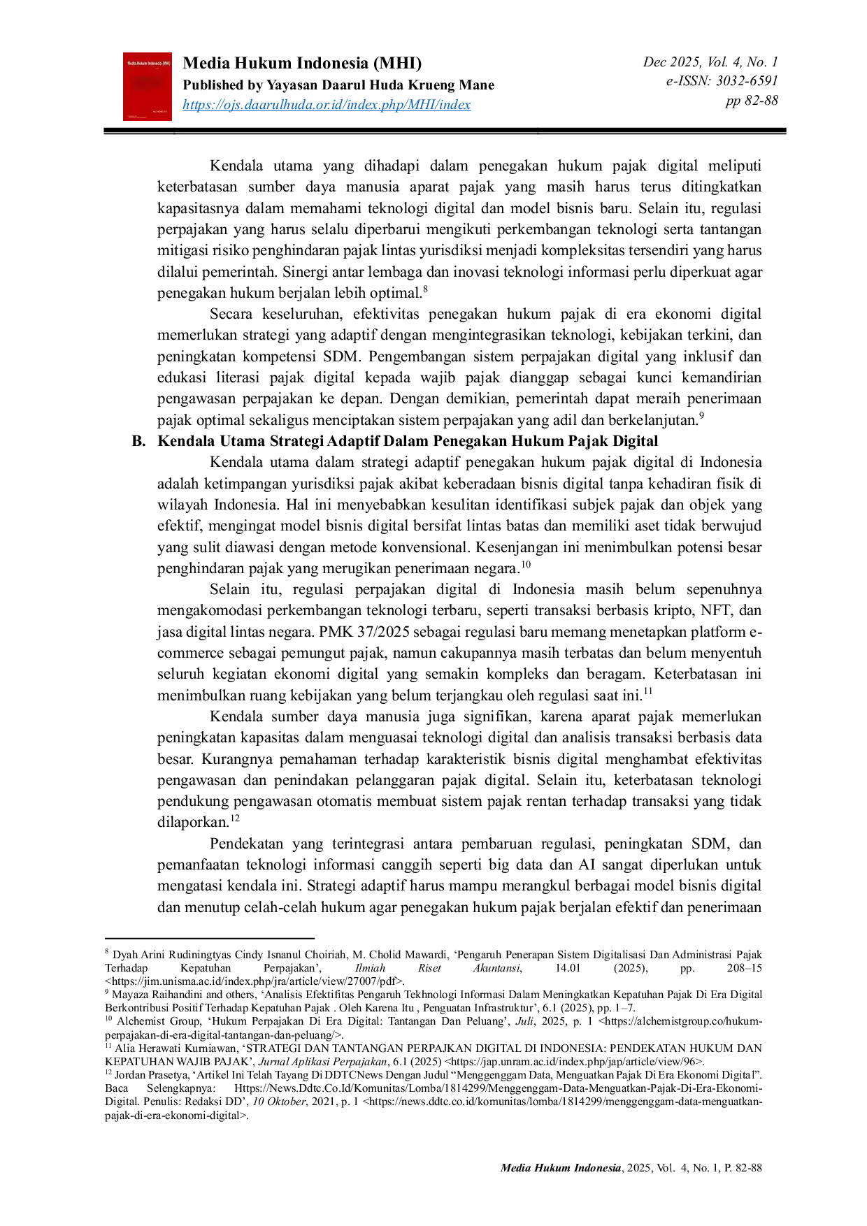 JURIS Adaptive Approaches to Tax Enforcement Amid the Emerging Challenges of the Digital Economy