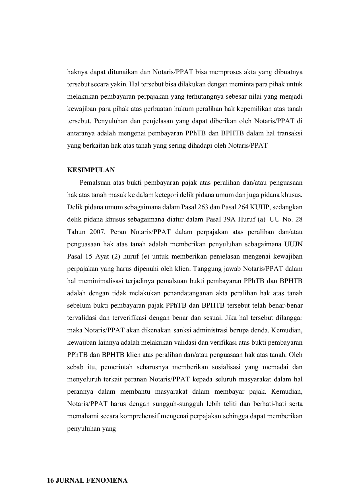JURIS Peran Dan Tanggungjawab Notaris ppat Dalam Meminimalkan Tindakan Pemalsuan Bukti Setoran Perpajakan Peralihan Hak Atas Tanah
