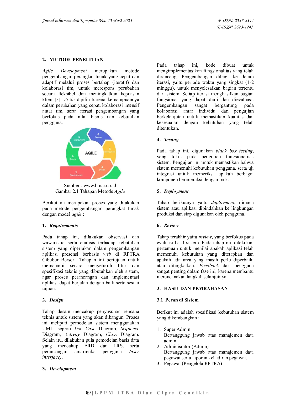 JURIS Implementasi Sistem Presensi Pegawai Berbasis Web Menggunakan Metode Agile