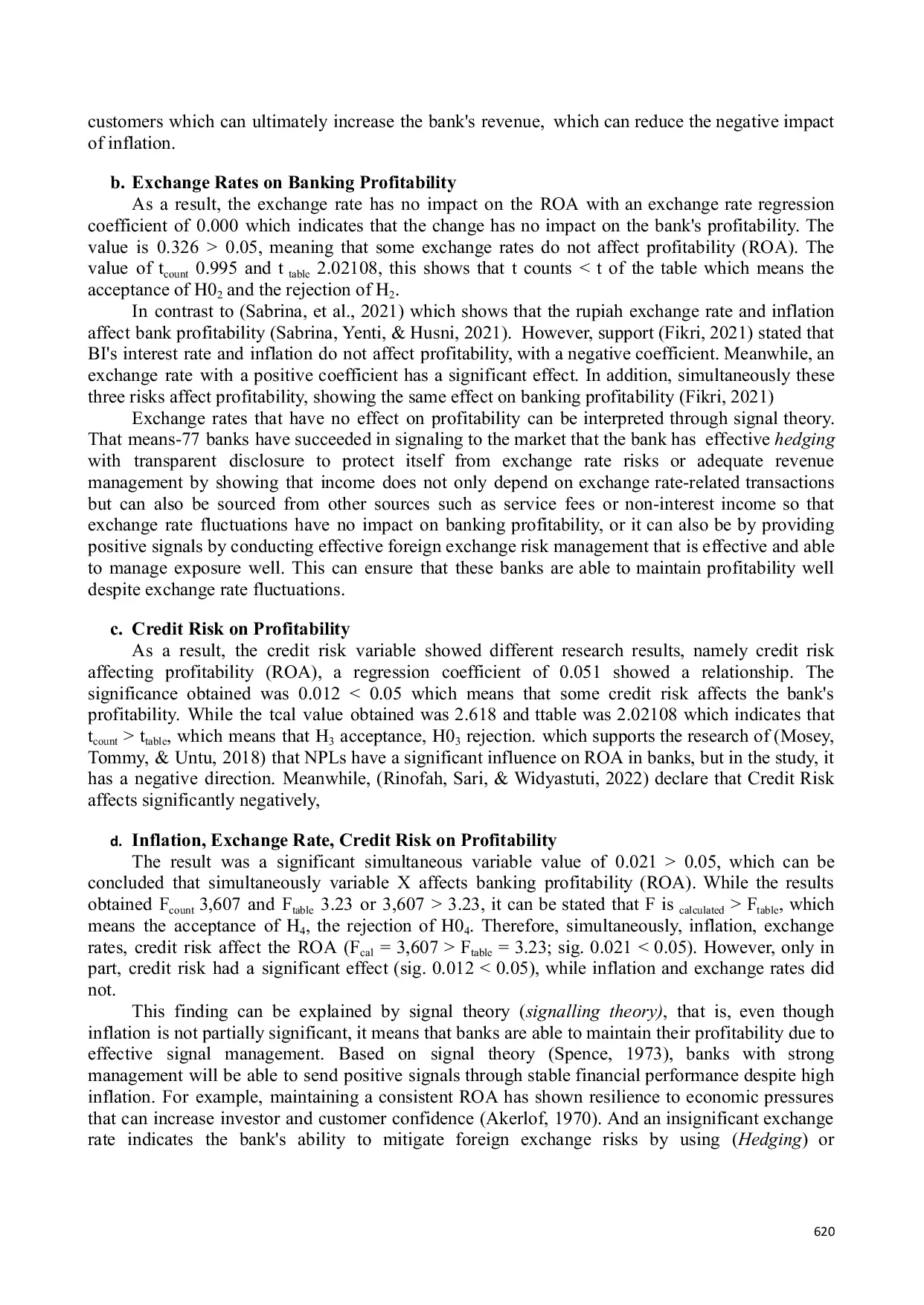 JURIS The Effect Of Inflation Exchange Rate And Credit Risk On Banking Profitability In Indonesia 2021 2024