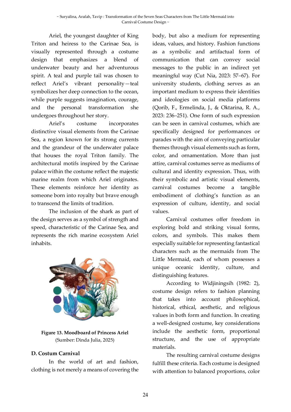 JURIS Transformation of the Seven Seas Characters from The Little Mermaid into Carnival Costume Design