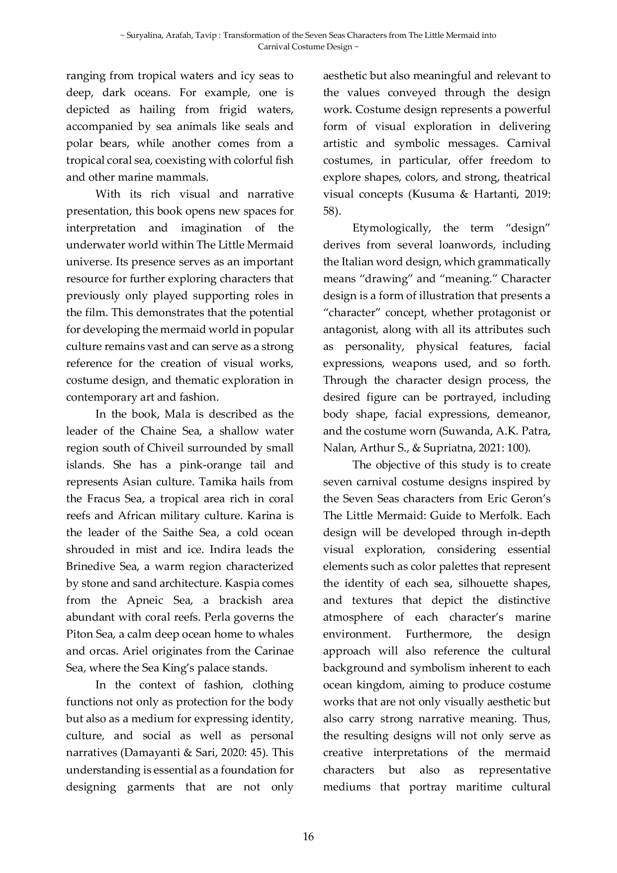 JURIS Transformation of the Seven Seas Characters from The Little Mermaid into Carnival Costume Design