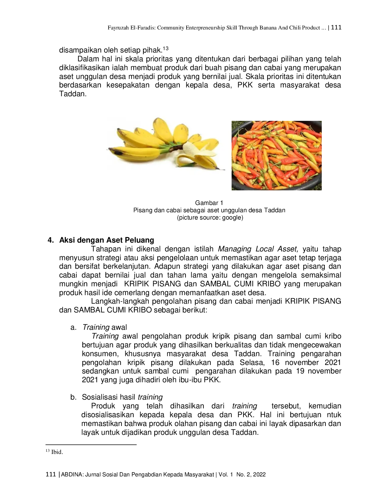 JURIS Community Entrepreneurship Skill Through Banana And Chili Product to Improve the Economy of Rural Communities