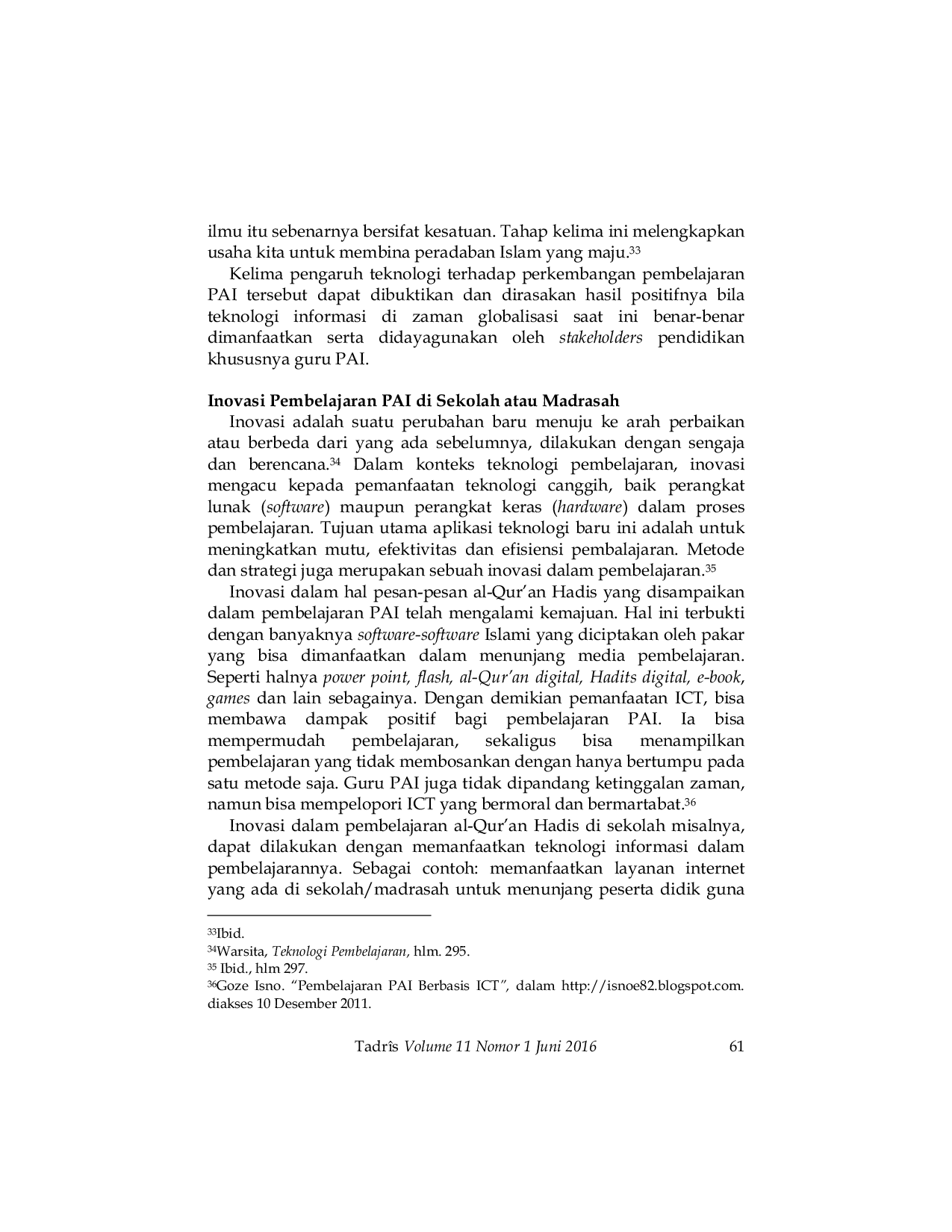 JURIS Inovasi Pembelajaran Pendidikan Agama Islam Di Era Information And Communication Technology