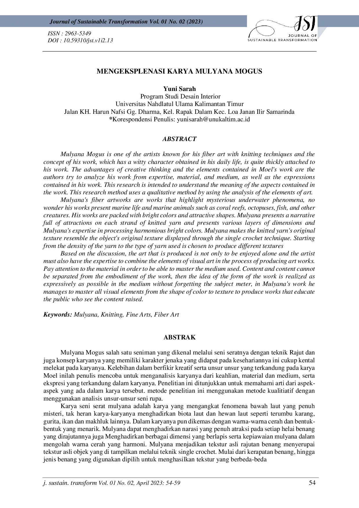 JURIS Mengeksplenasi Karya Mulyana Mogus