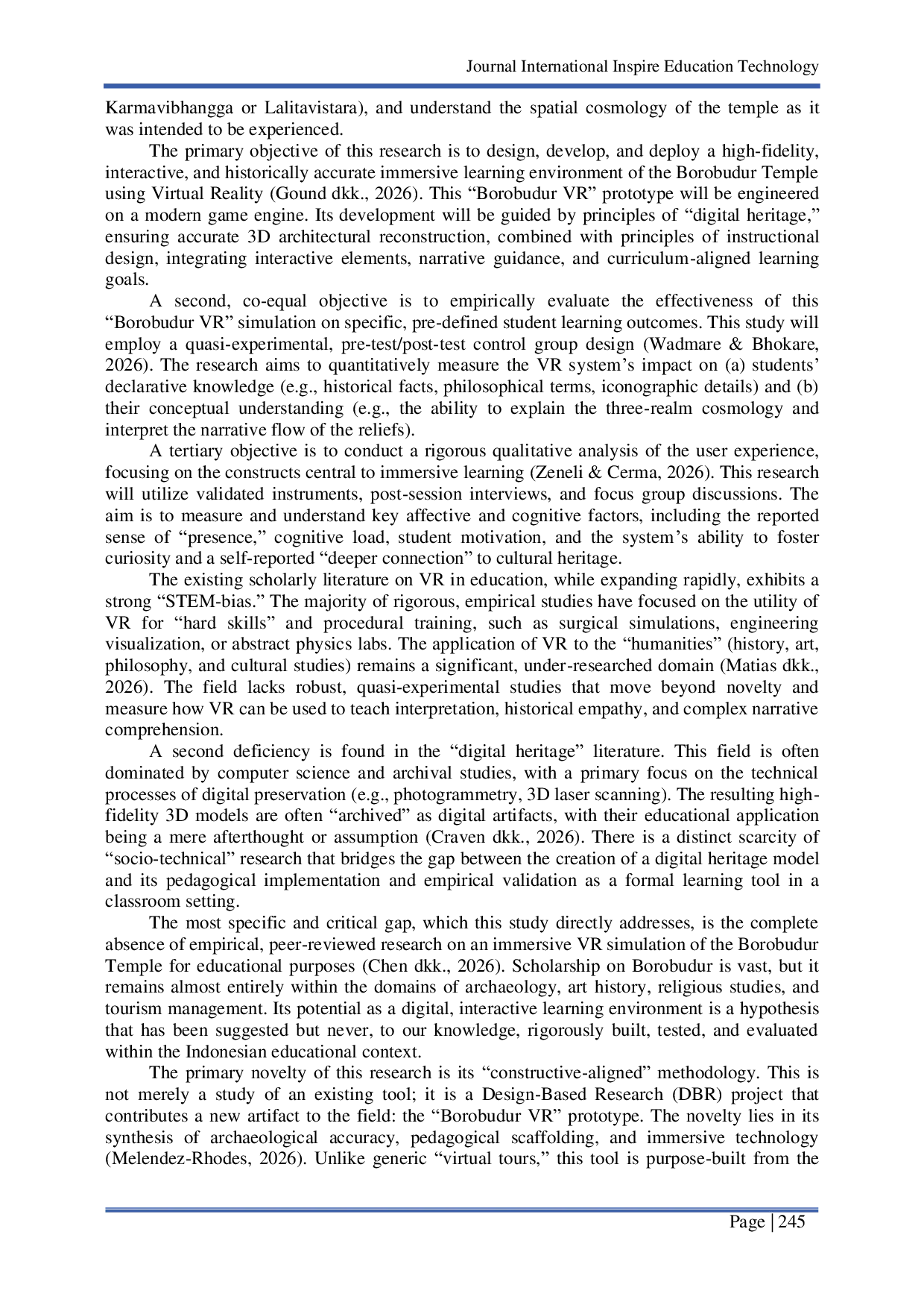 JURIS Immersive Learning With Virtual Reality VR Simulating a Visit to the Borobudur Temple Site as a Historical and Cultural Learning Experience