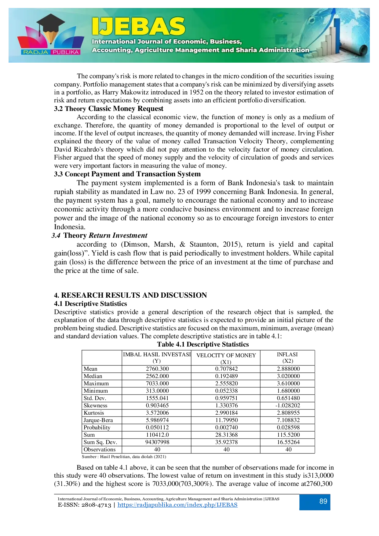 JURIS Relationship Between Money Velocity and Inflation to Increasing Stock Investment Return Effective Strategic By Jakarta Automated Trading System Next Generation JATS NG Platform