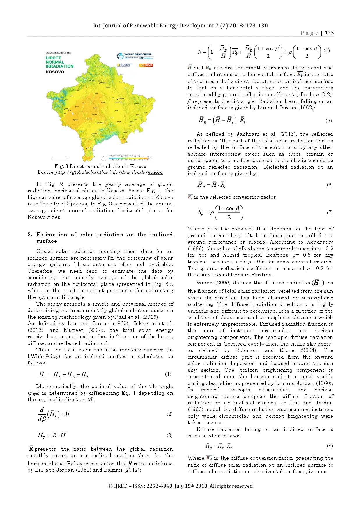 juris Determining the Optimum Tilt Angles to Maximize the Incident Solar Radiation Case of Study Pristina