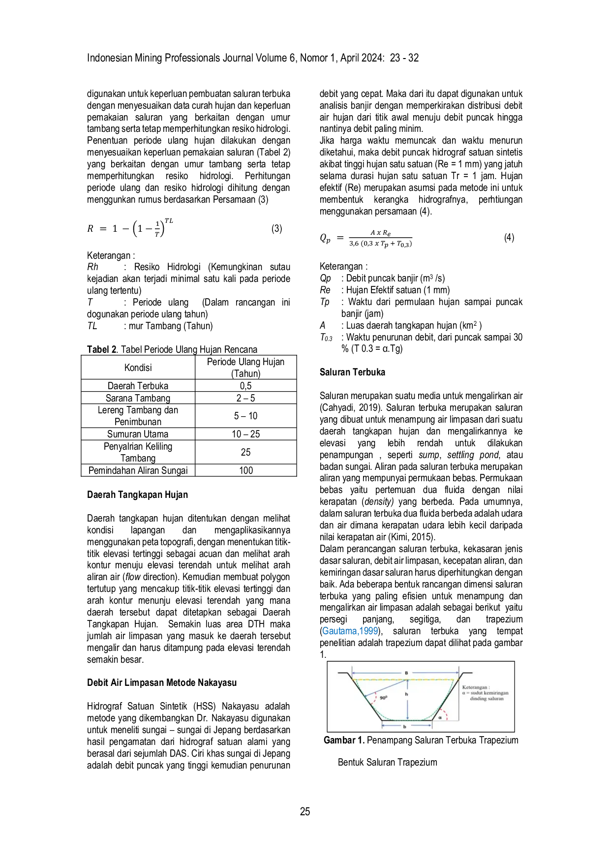 JURIS RANCANGAN GEOMETRI SALURAN TERBUKA DENGAN VALIDASI PEMODELAN GENANGAN SOFTWARE HEC RAS
