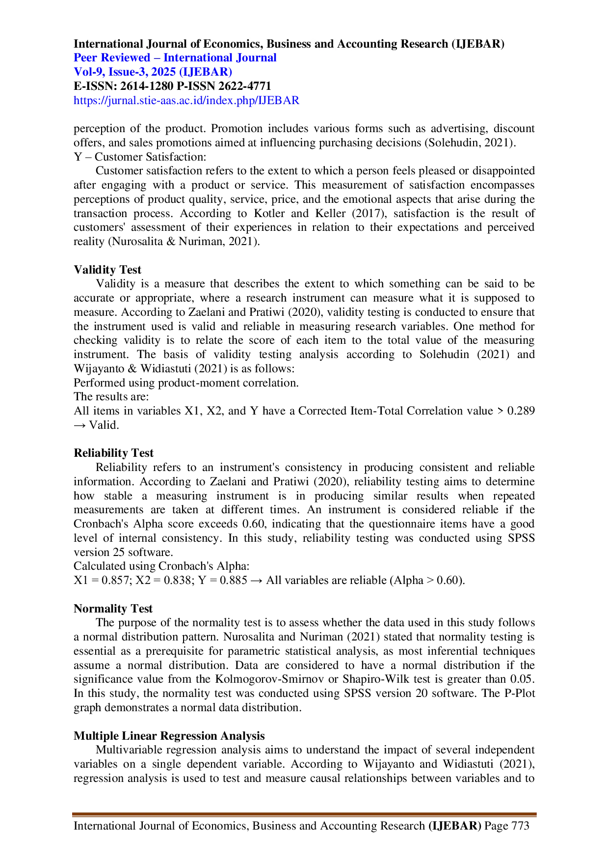 JURIS The Influence of Service Quality and Promotion on Customer Satisfaction at Indomaret Kleco