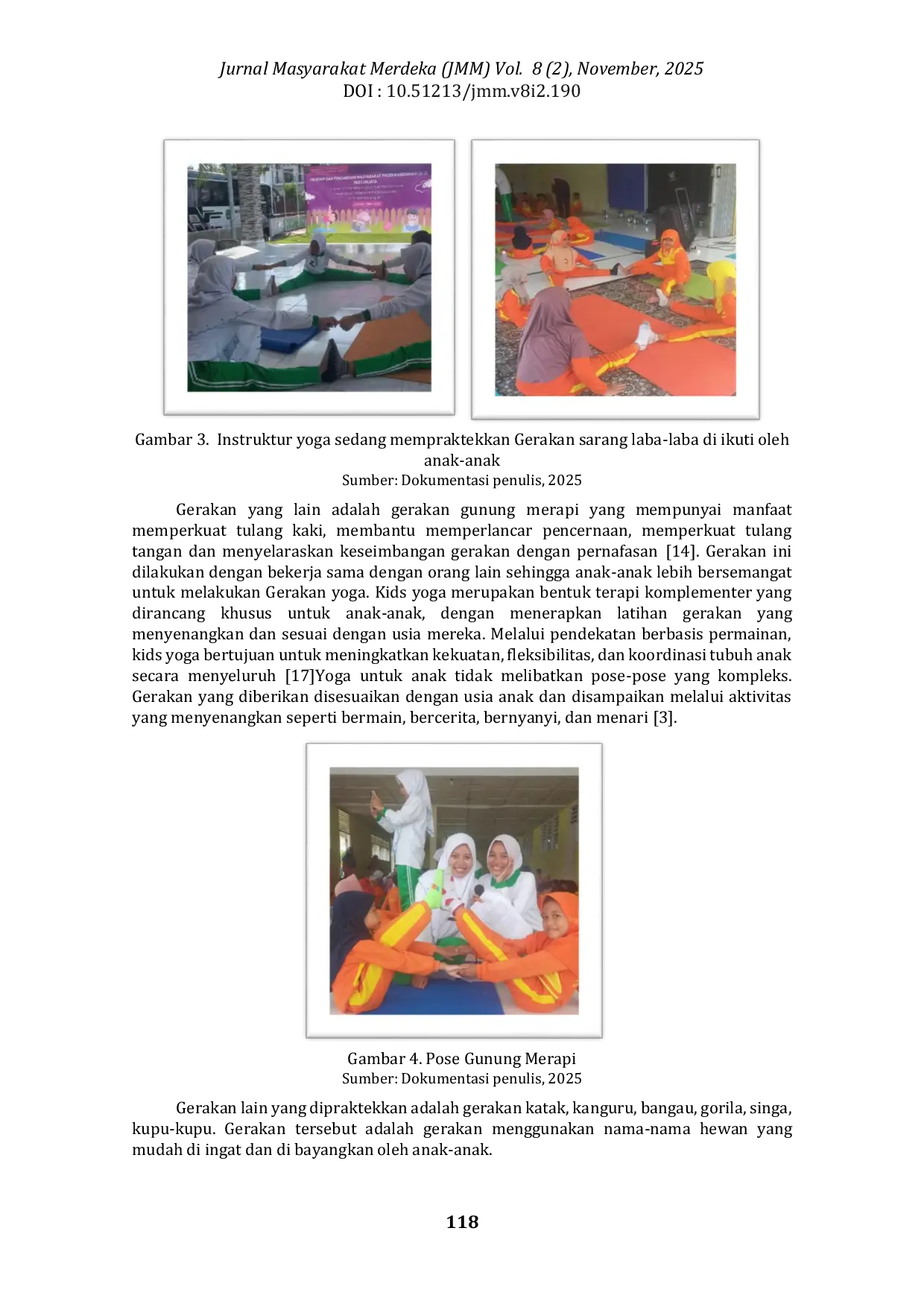 JURIS Penerapan Praktik Yoga Dalam Mengoptimalkan Kecerdasan Kinestetik Pada Anak Usia Dini