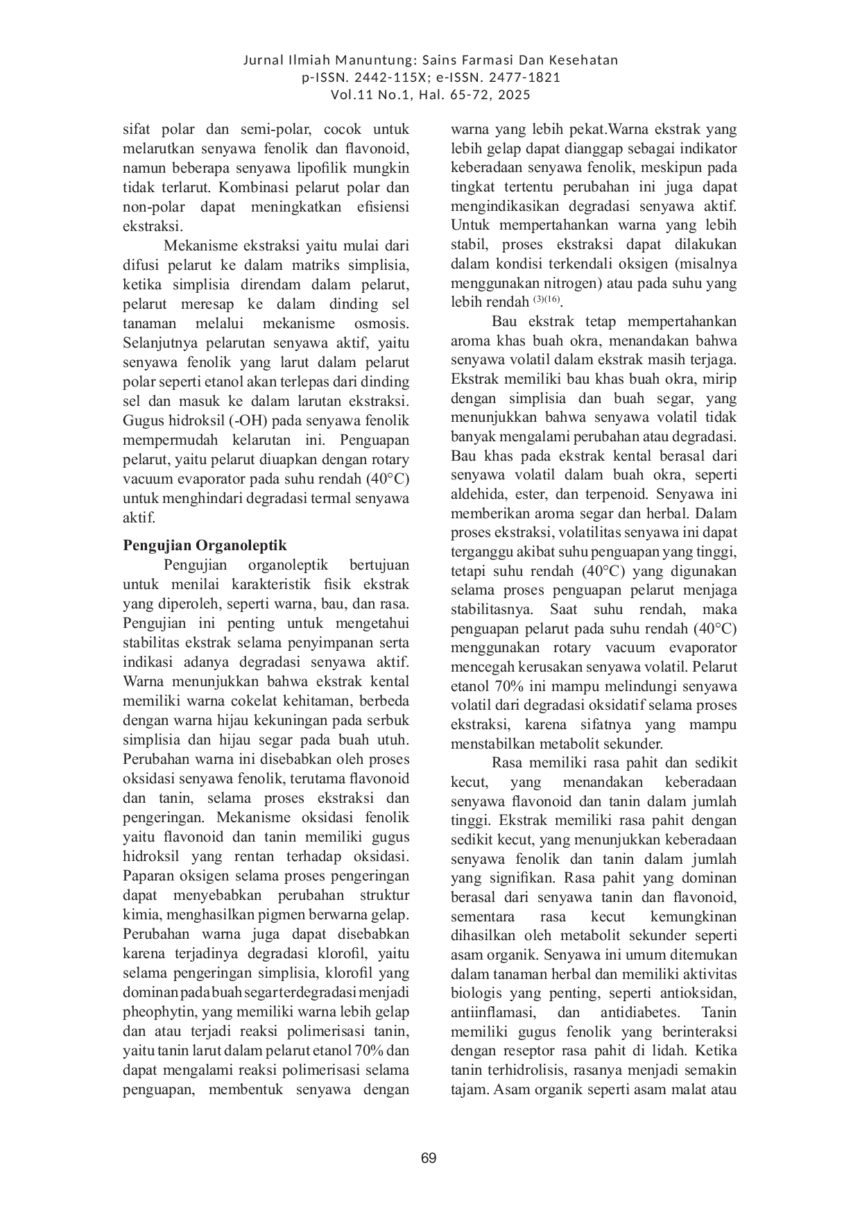 JURIS EKSPLORASI KANDUNGAN FENOLIK TOTAL BUAH OKRA Abelmoschus esculentus L SEBAGAI KANDIDAT PRODUK HERBAL