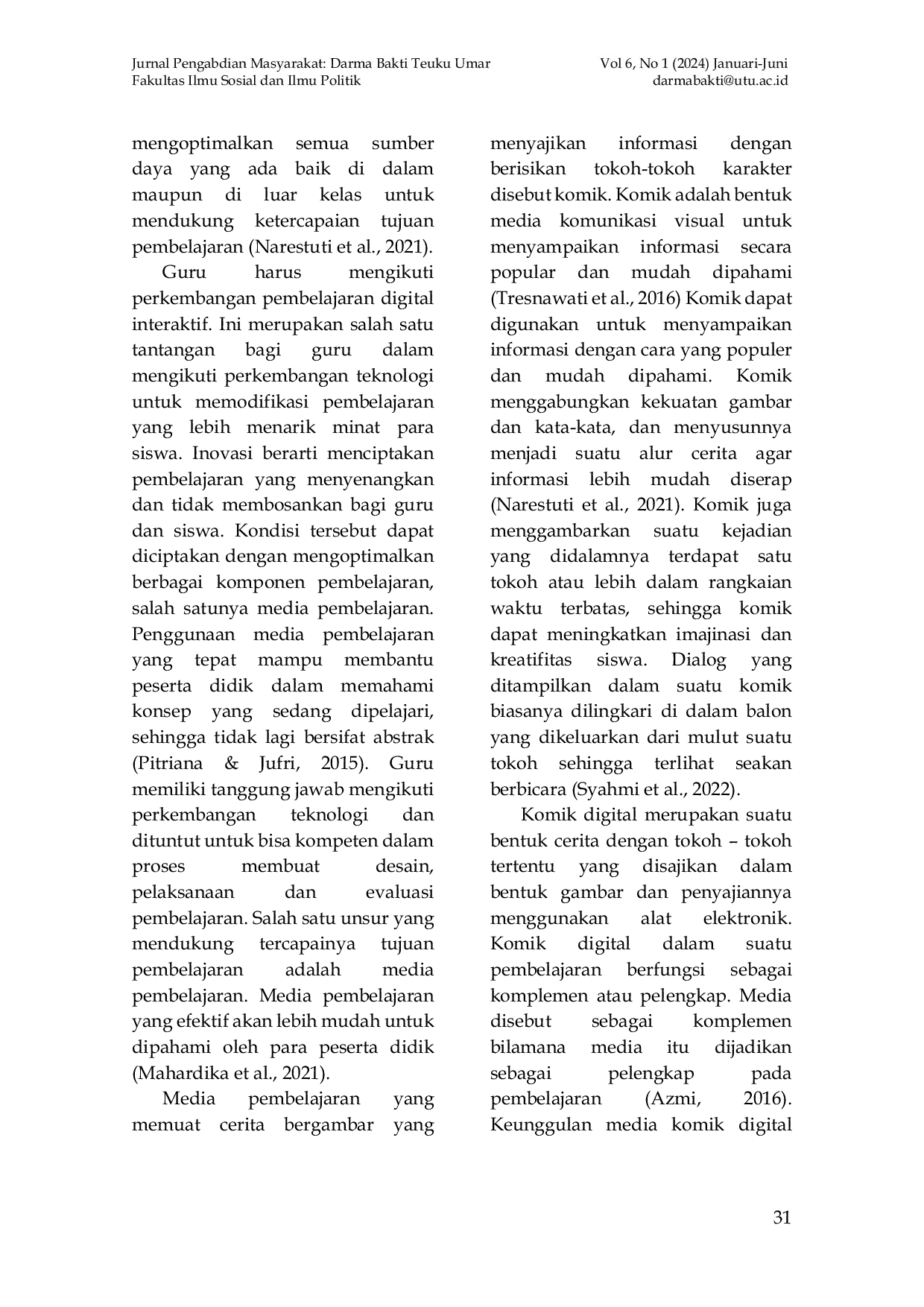 JURIS Pelatihan Pembuatan Komik Digital sebagai Modifikasi Media Pembelajaran di SD Negeri Tangerang 2