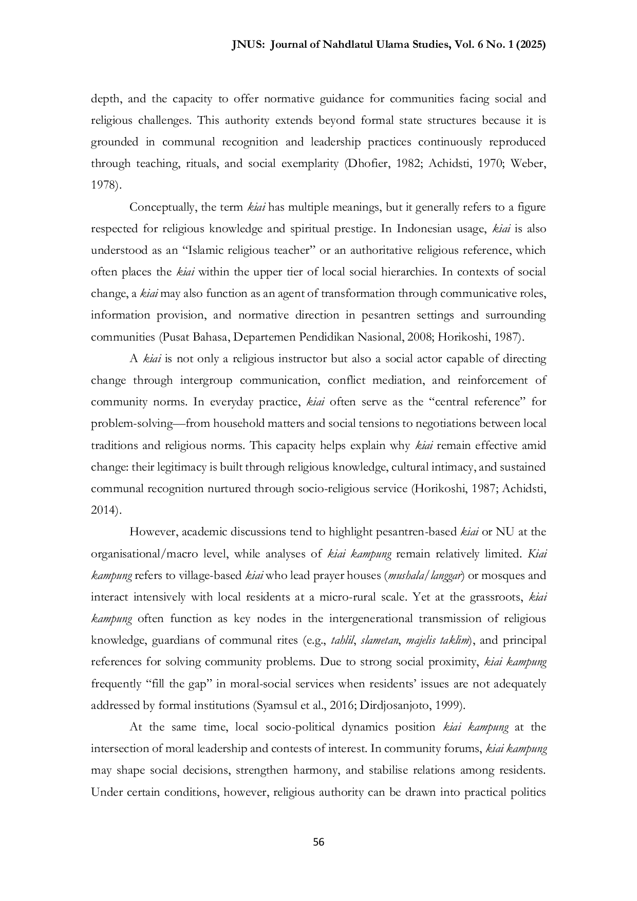 JURIS The Socio Political Role of Village Kiai in Nahdlatul Ulama Rural Communities Patron Client Relations Symbolic Capital and the Dynamics of Local Political Fields