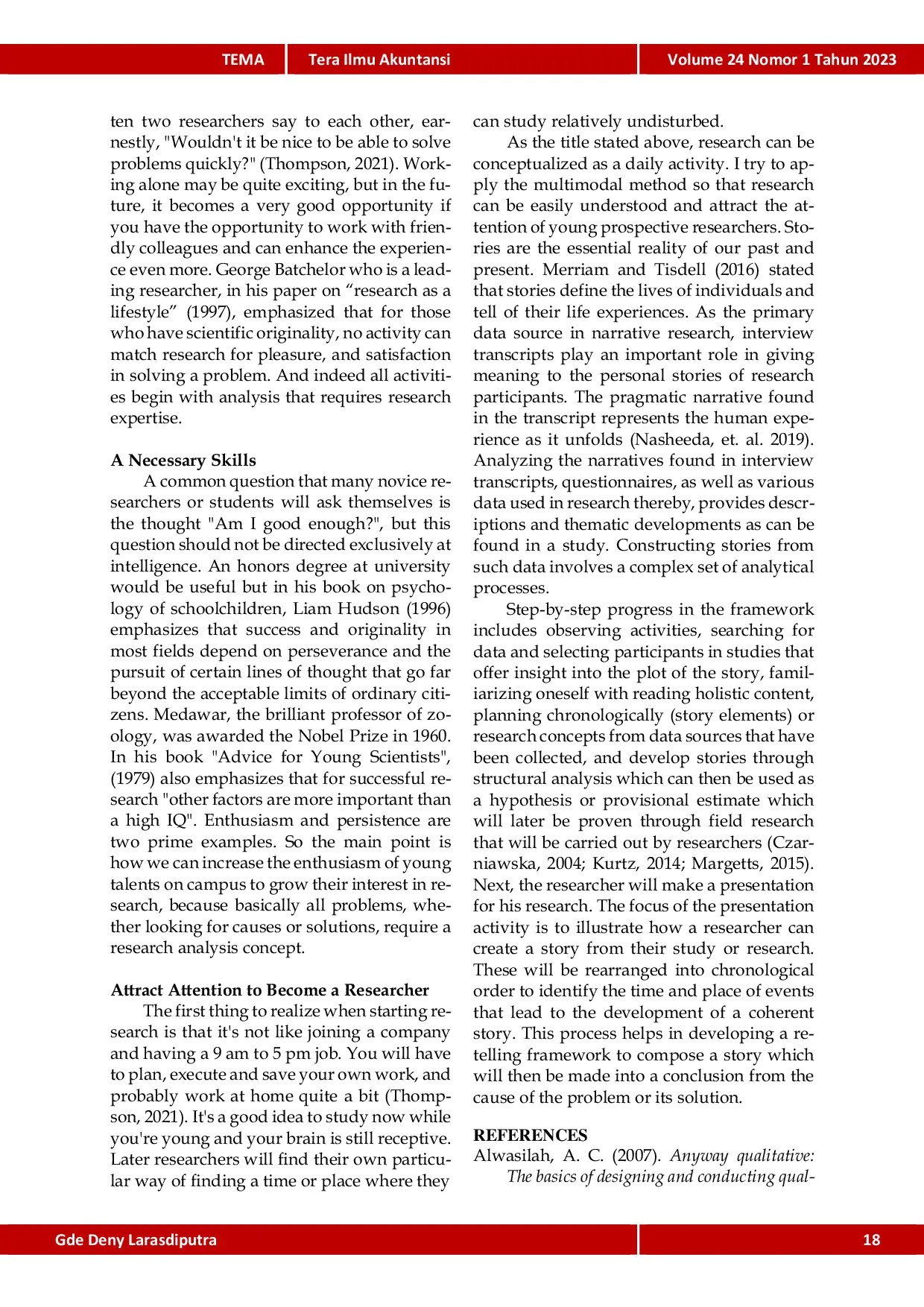 JURIS Research Is a Daily Activity An Understanding Needed to Attract the Attention of Prospective Researchers