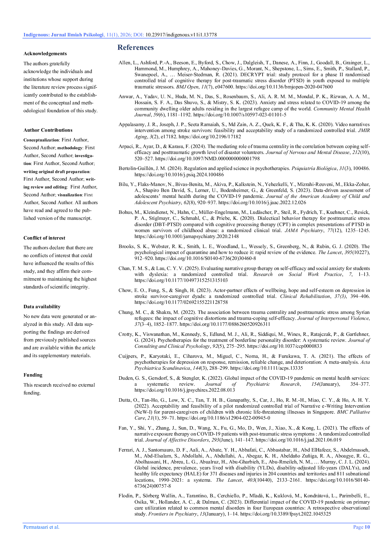 JURIS Effectiveness of Narrative Therapy in Addressing Psychological Challenges A Systematic Review of Randomised Controlled Trials
