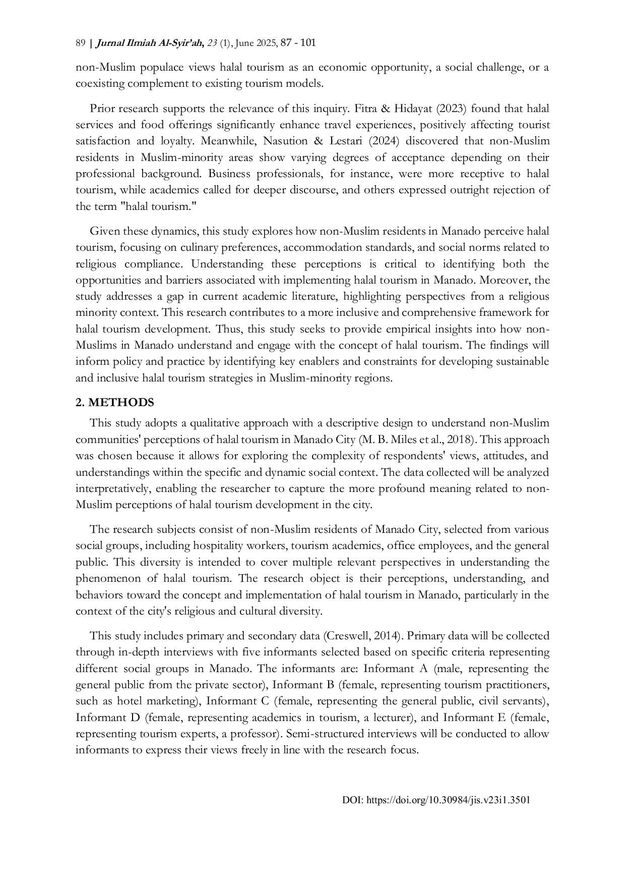 JURIS Navigating Halal Tourism Perceptions and Behaviors of Non Muslims in the Muslim Minority Context of Manado City
