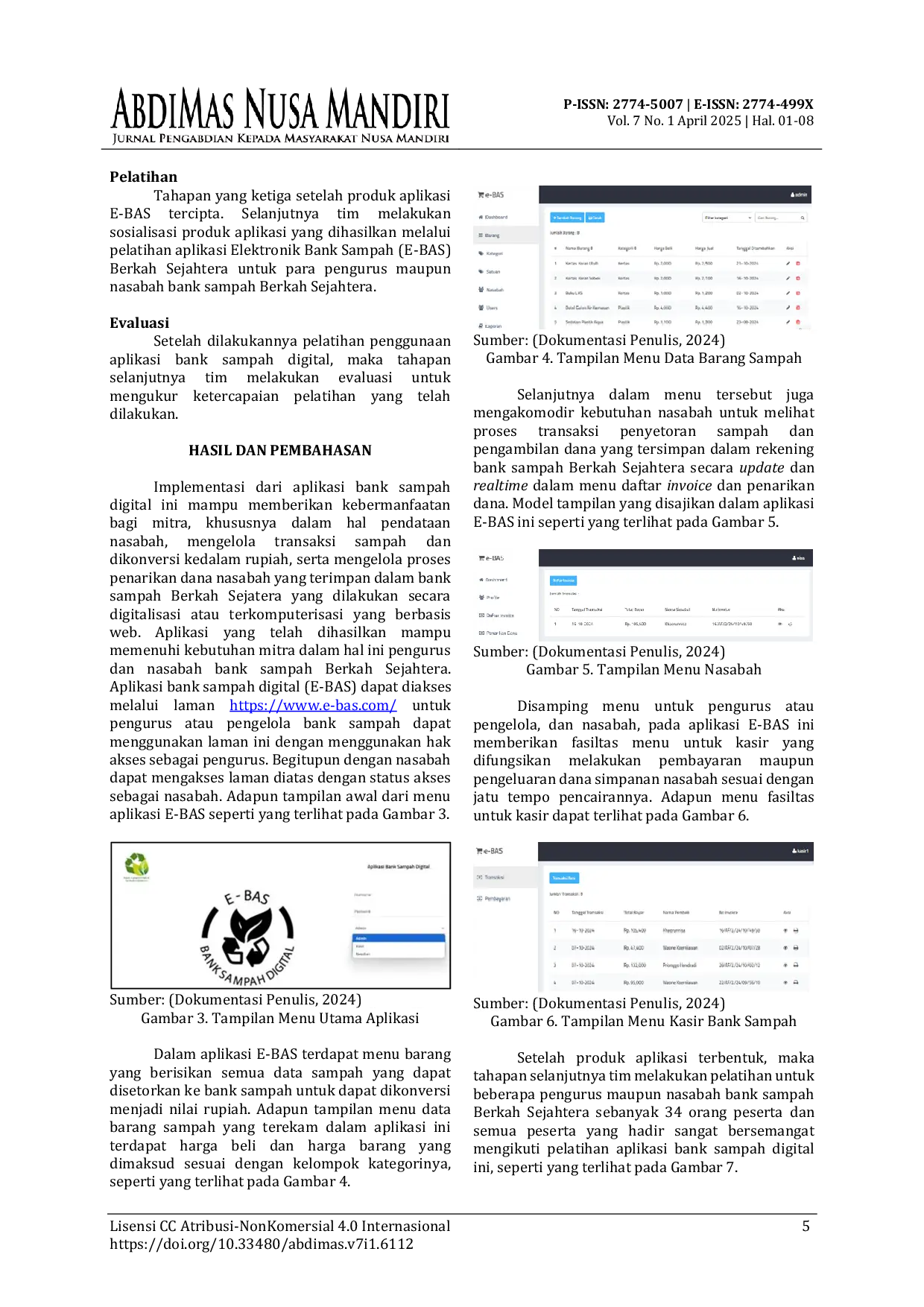 JURIS Pelatihan Aplikasi Bank Sampah Berbasis Web Pada Bank Sampah Berkah Sejahtera Desa Rawa Panjang