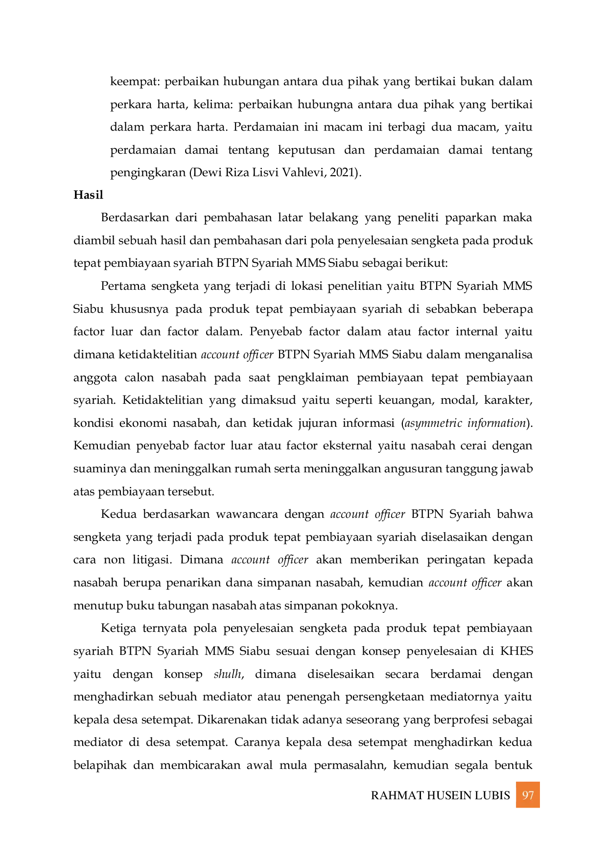 JURIS Konsep Shulh Penyelesaian Sengketa Produk Tepat Pembiayaan Syariah Btpn Syariah