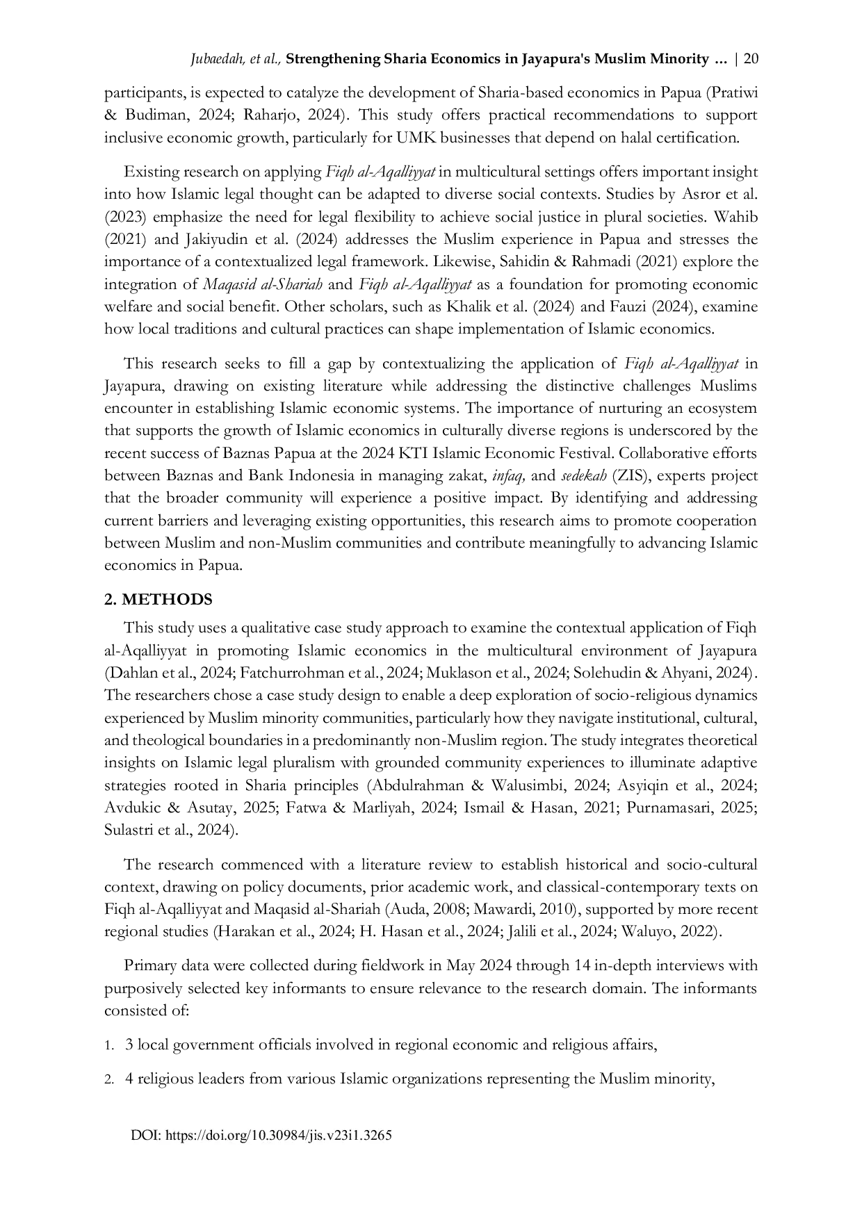 JURIS Strengthening Sharia Economics in Jayapura s Muslim Minority Communities through Fiqh al Aqalliyyat