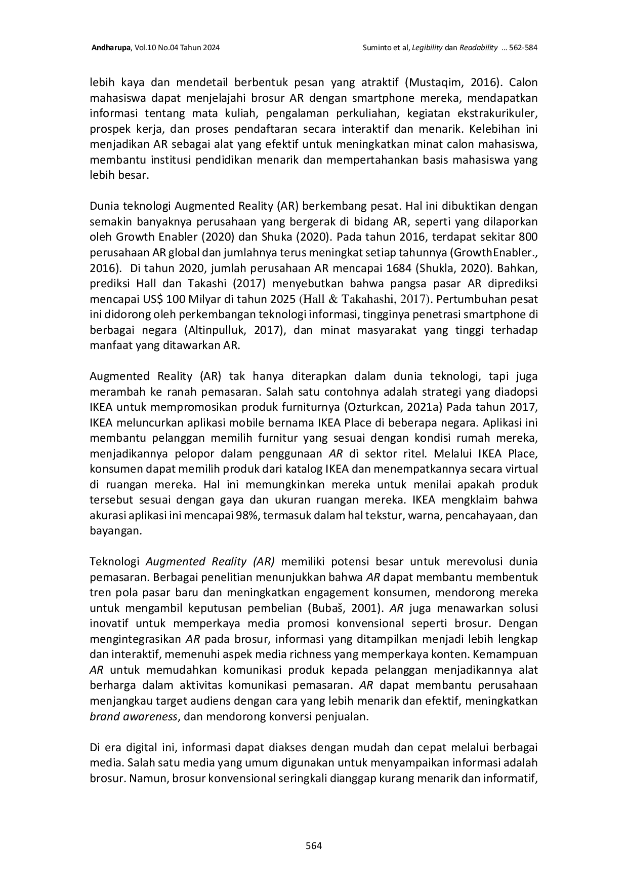 JURIS Legibility dan Readability Informasi dalam Perancangan Brosur Digital dengan Mengintegrasikan Teknologi Augmented Reality AR