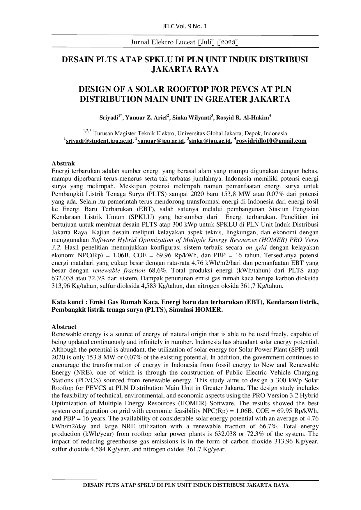 JURIS DESAIN PLTS ATAP SPKLU DI PLN UNIT INDUK DISTRIBUSI JAKARTA RAYA