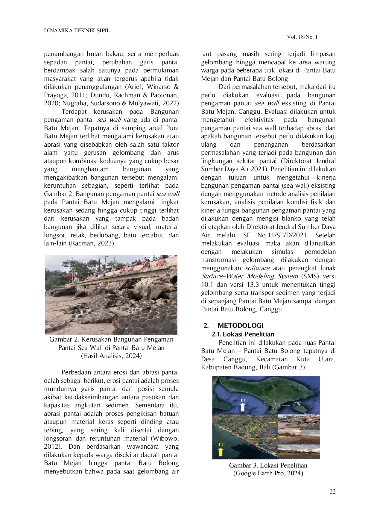 JURIS Evaluasi Kinerja Bangunan Pengaman Pantai di Pantai Batu Mejan Canggu