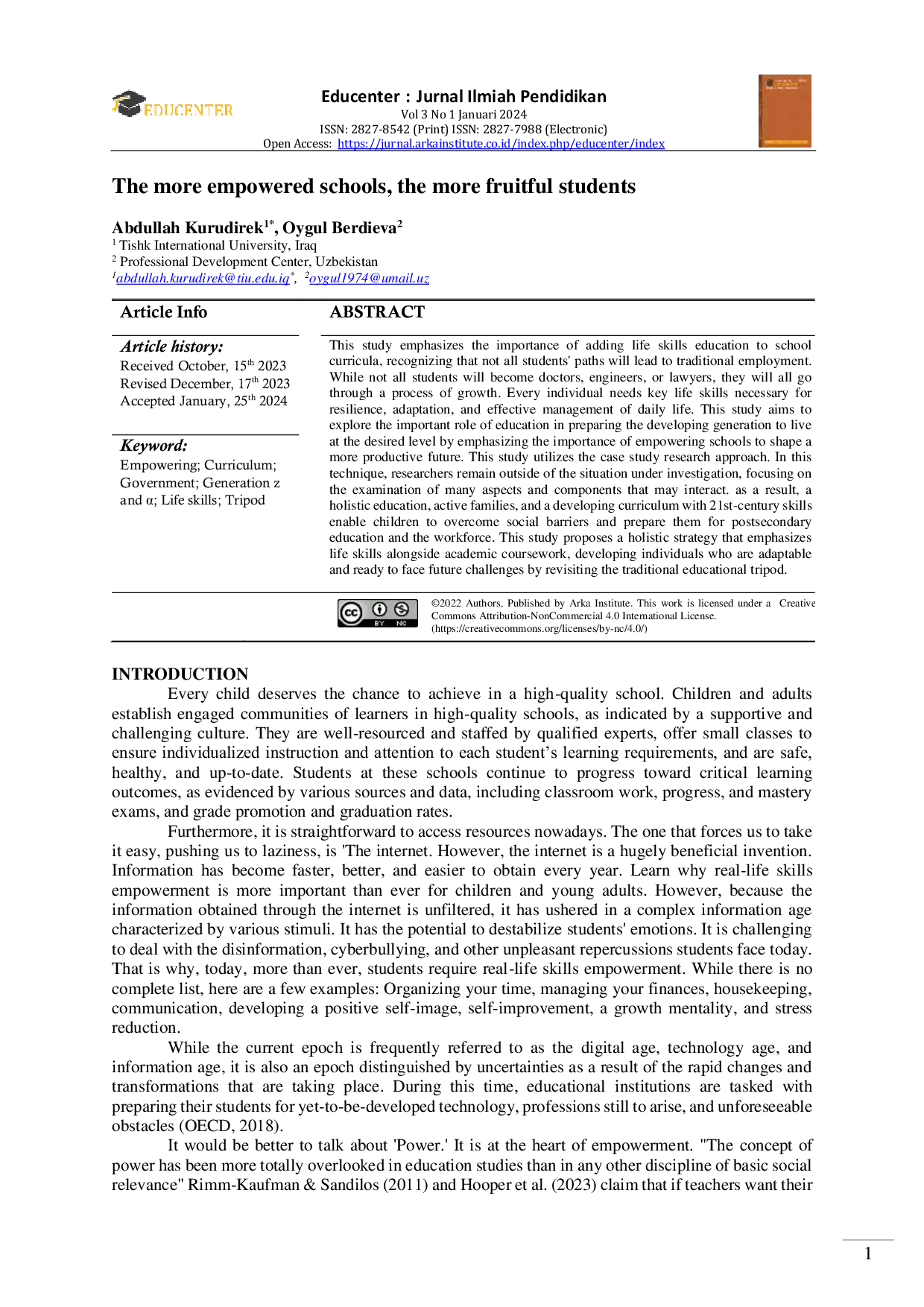 JURIS The More Empowered Schools The More Fruitful Students