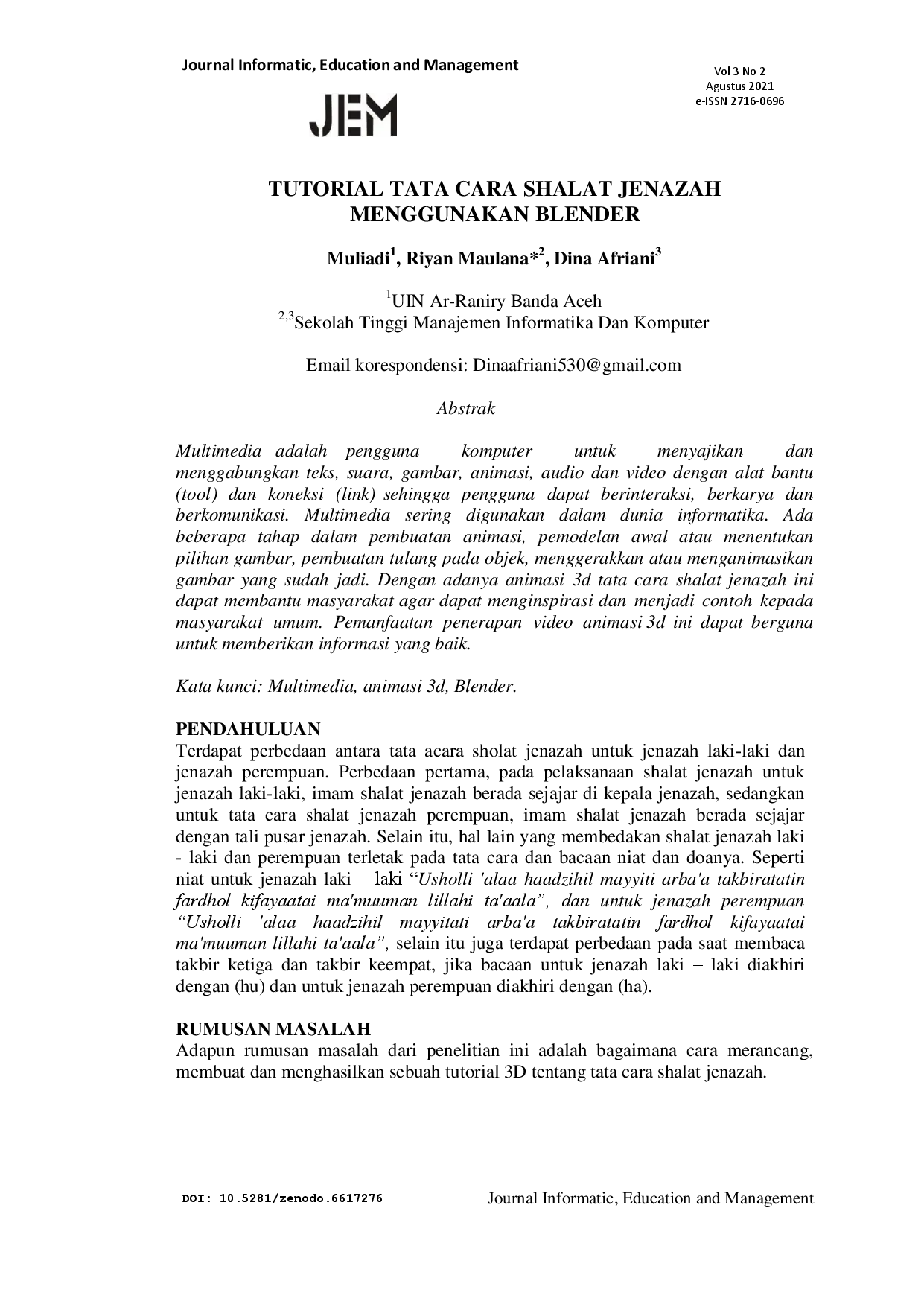 JURIS Tutorial Tata Cara Shalat Jenazah Menggunakan Blender