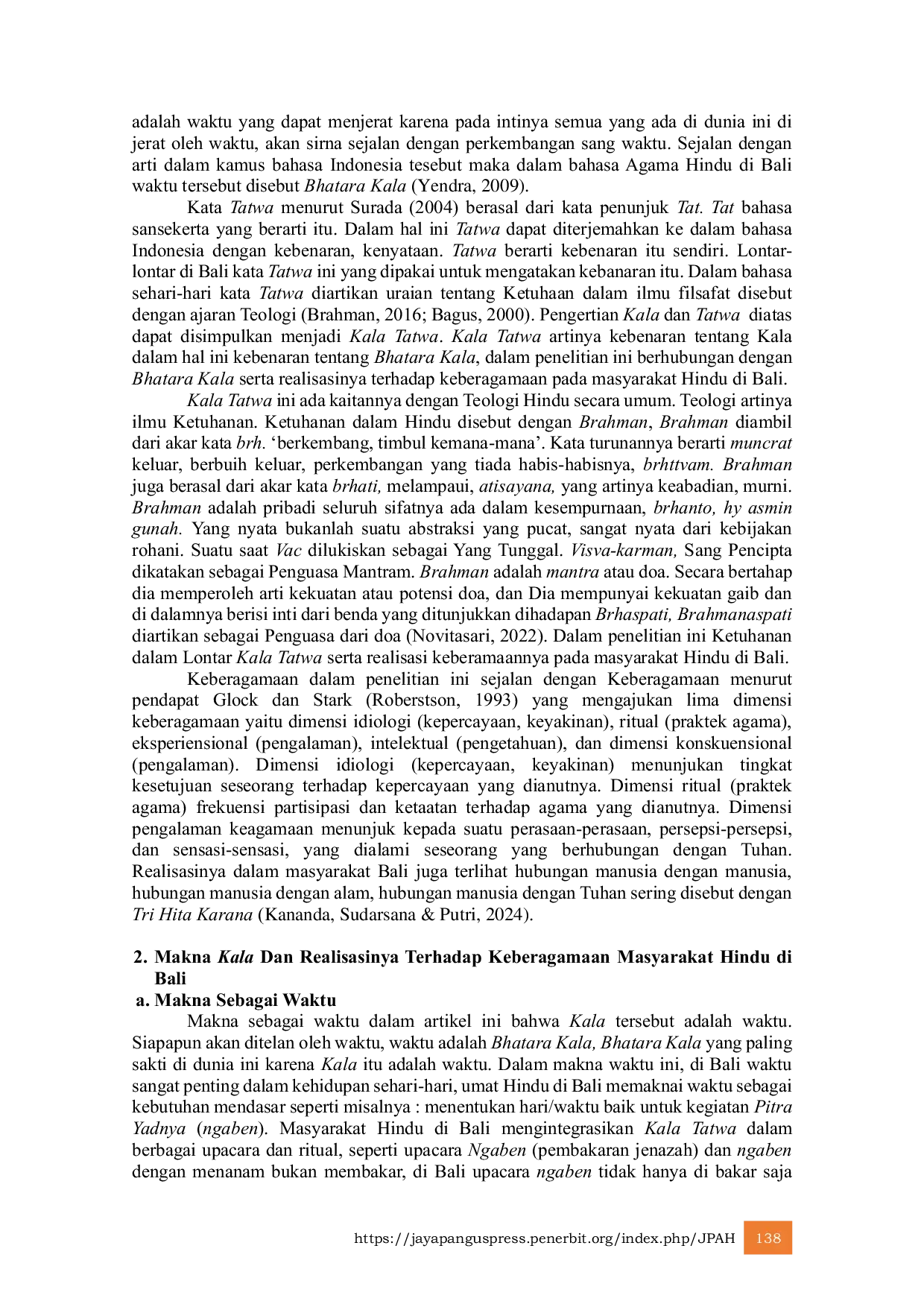 JURIS Kala Tatwa Dan Realisasinya Terhadap Keberagamaan Masyarakat Hindu Di Bali