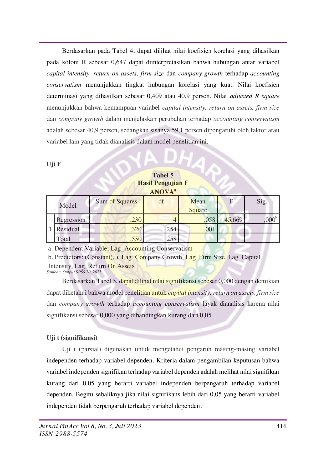 JURIS Pengaruh Capital Intensity Return on Assets Firm Size dan Company Growth terhadap Accounting Conservatism pada Perusahaan Sektor Property Real Estate dan Konstruksi Bangunan di Bursa Efek Indonesia