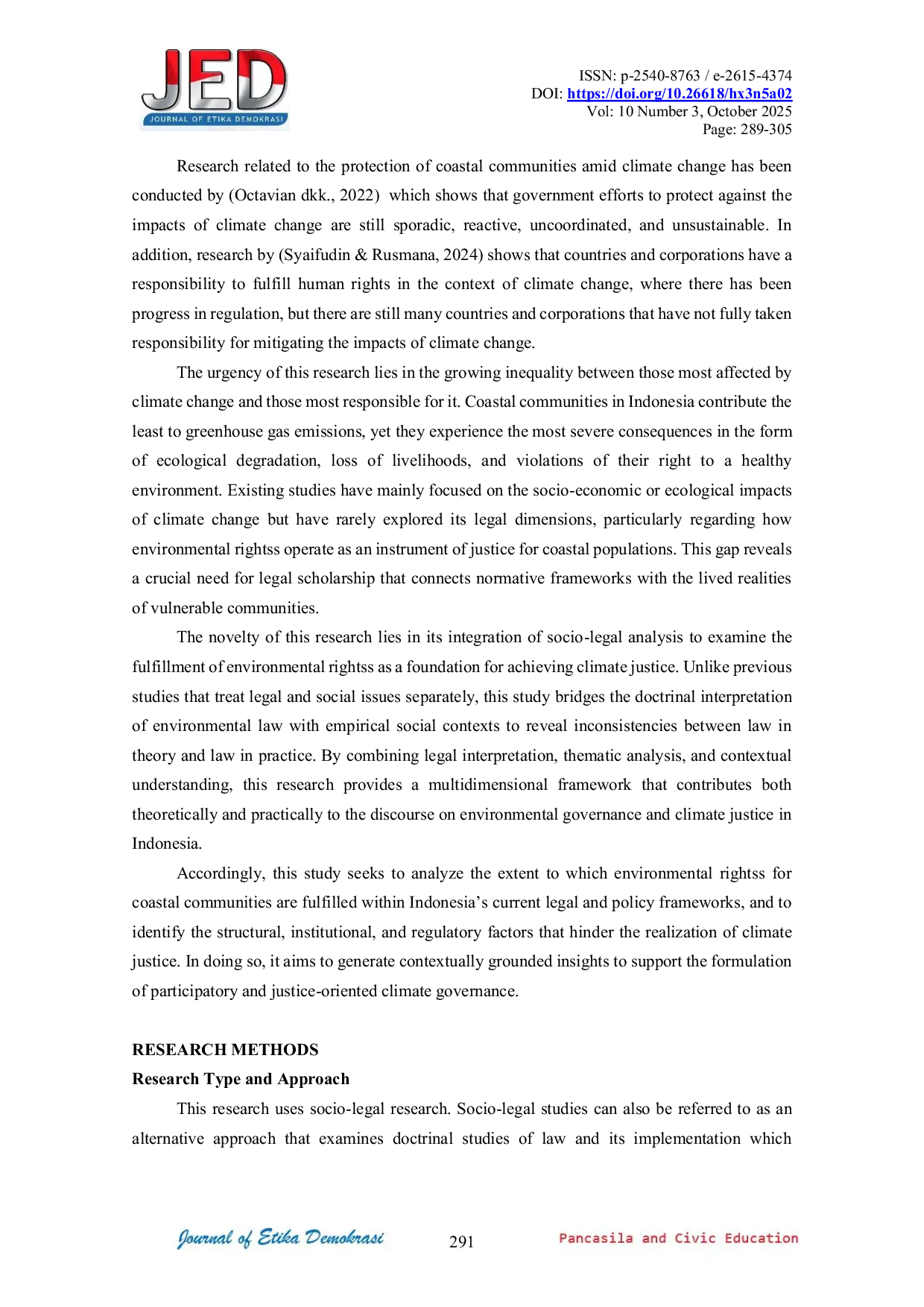 JURIS Realizing Climate Justice through the Fullfillment of Environmental rightss for Indonesia s Coastal Communities