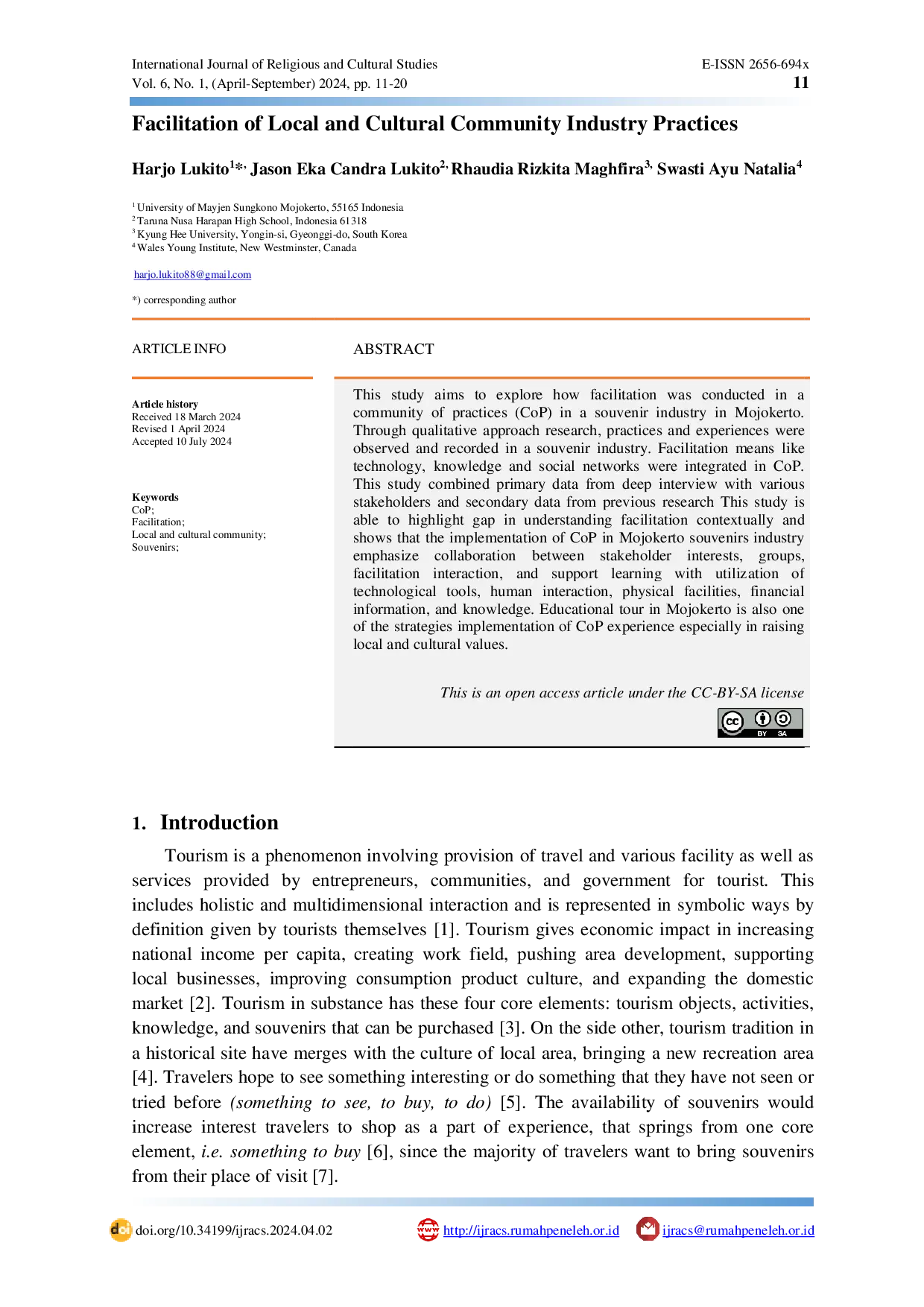 JURIS Facilitation of Local and Cultural Community Industry Practices