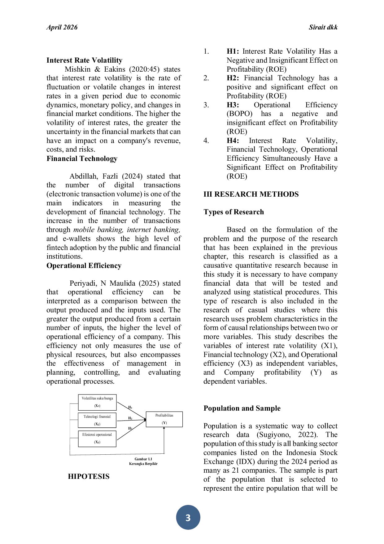 JURIS The Effect of Interest Rate Volatility Financial Technology and Operational Efficiency on the Profitability of Banking Sector Companies Listed on the Indonesia Stock Exchange in 2021 2024