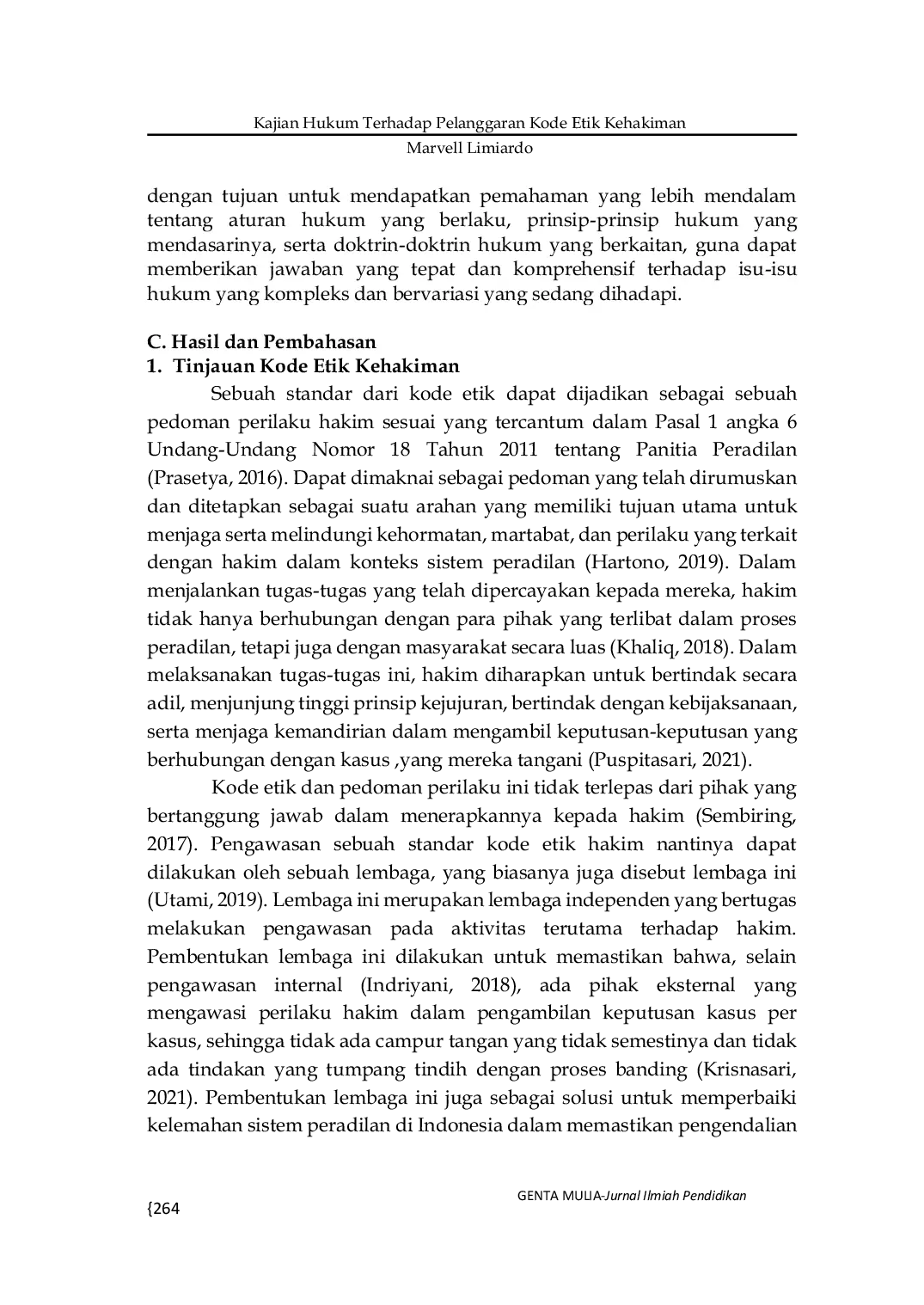JURIS KAJIAN HUKUM TERHADAP PELANGGARAN KODE ETIK KEHAKIMAN NOMOR 3 TAHUN 2009
