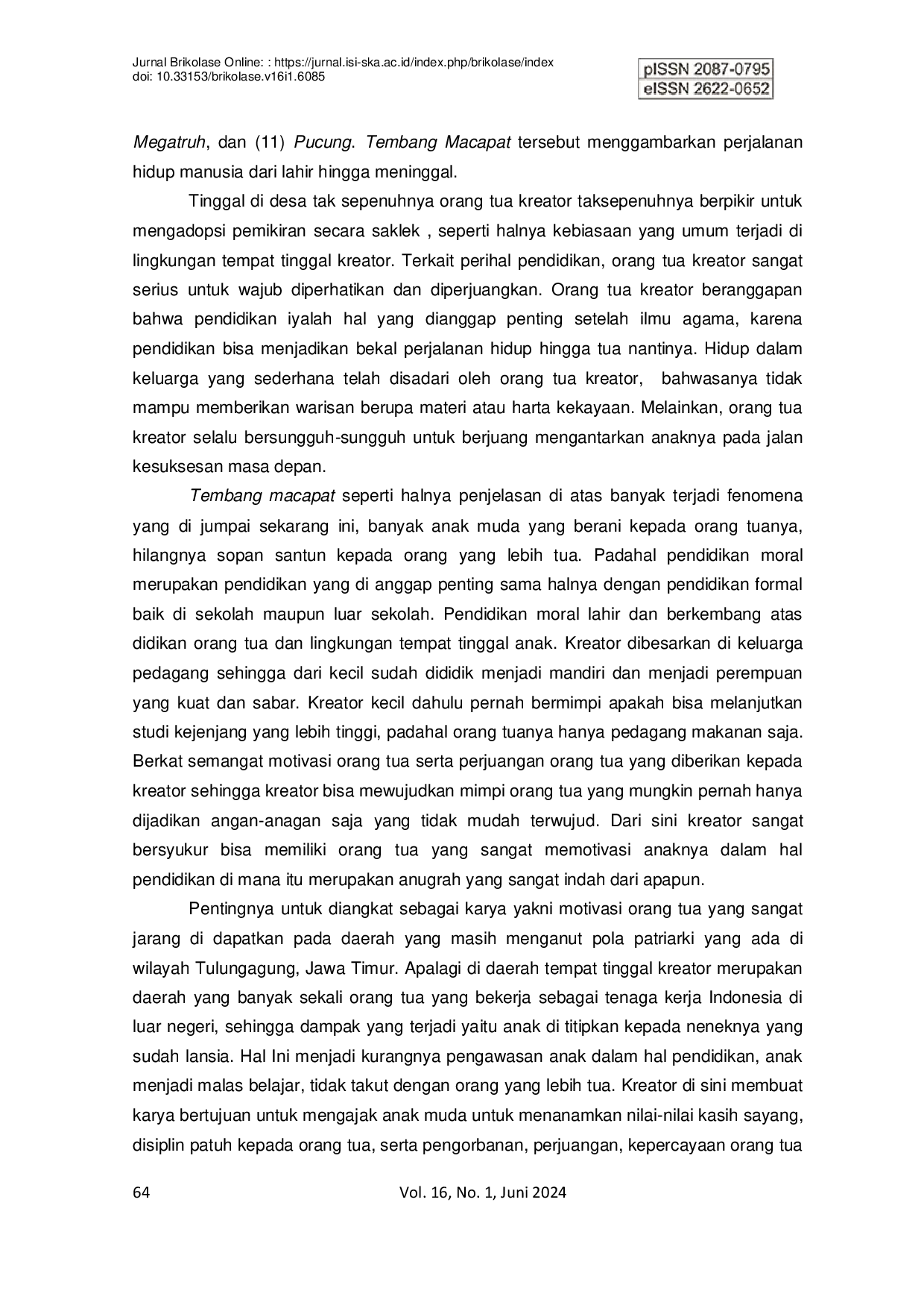 JURIS Motivasi Orang Tua Dalam Dunia Pendidikan Sebagai Sumber Ide Penciptaan Karya Mix Media