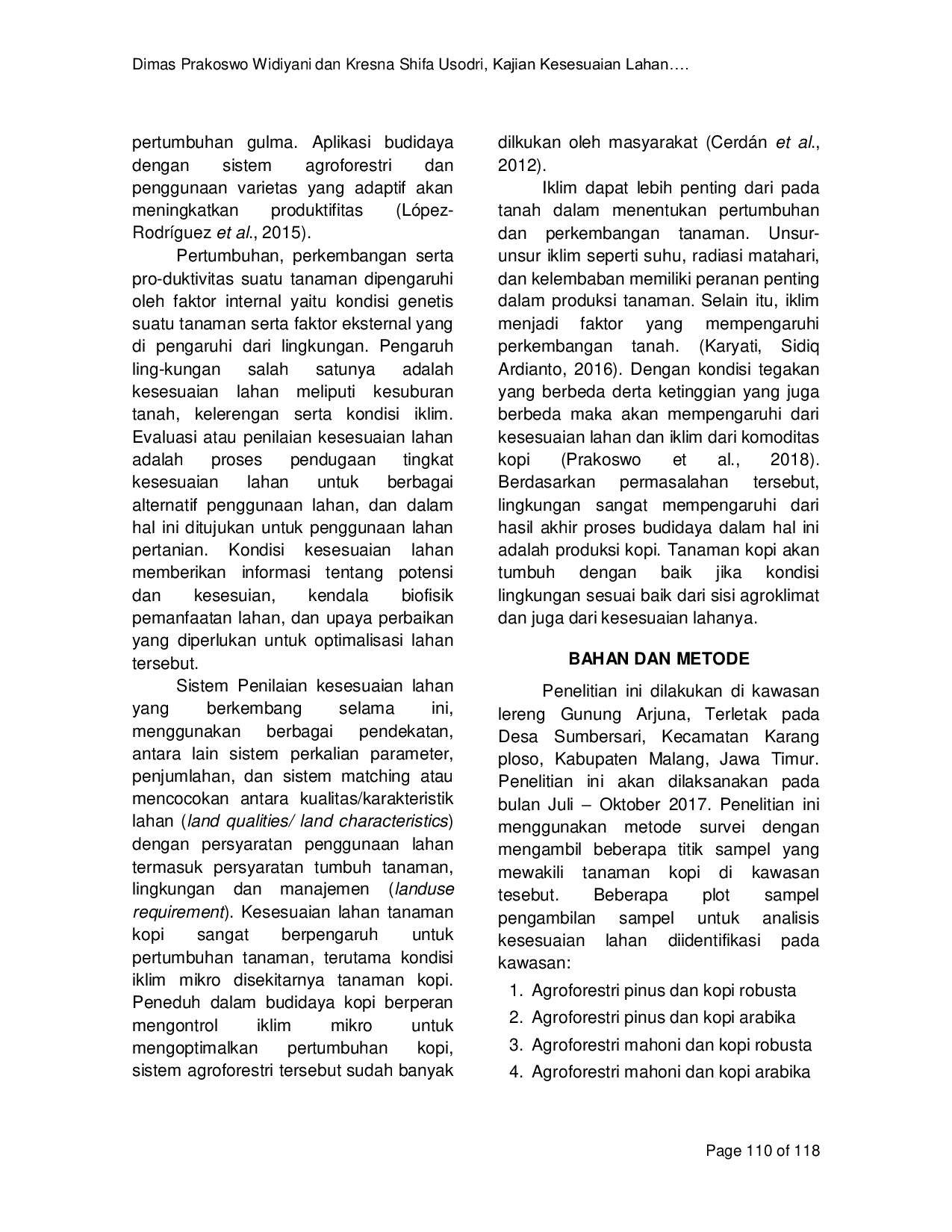 JURIS Kajian Kesesuaian Lahan Perkebunan Kopi Rakyat Kawasan Lereng Gunung Arjuna Kabupaten Malang