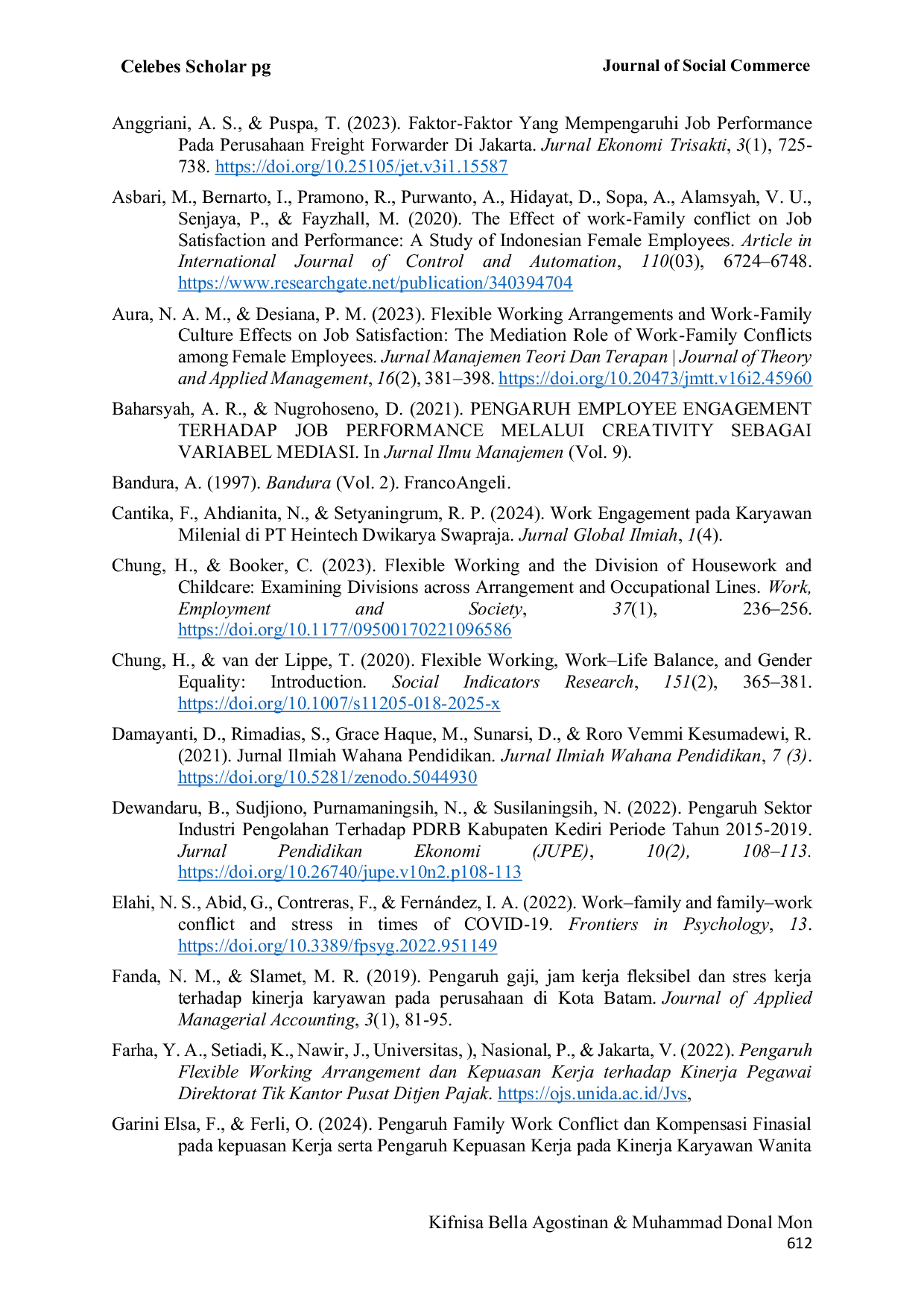 JURIS The Effect of Flexitime on Job Performance and Family Work Conflict A Study of Employees in Batam with a Focus on Ability to Cope